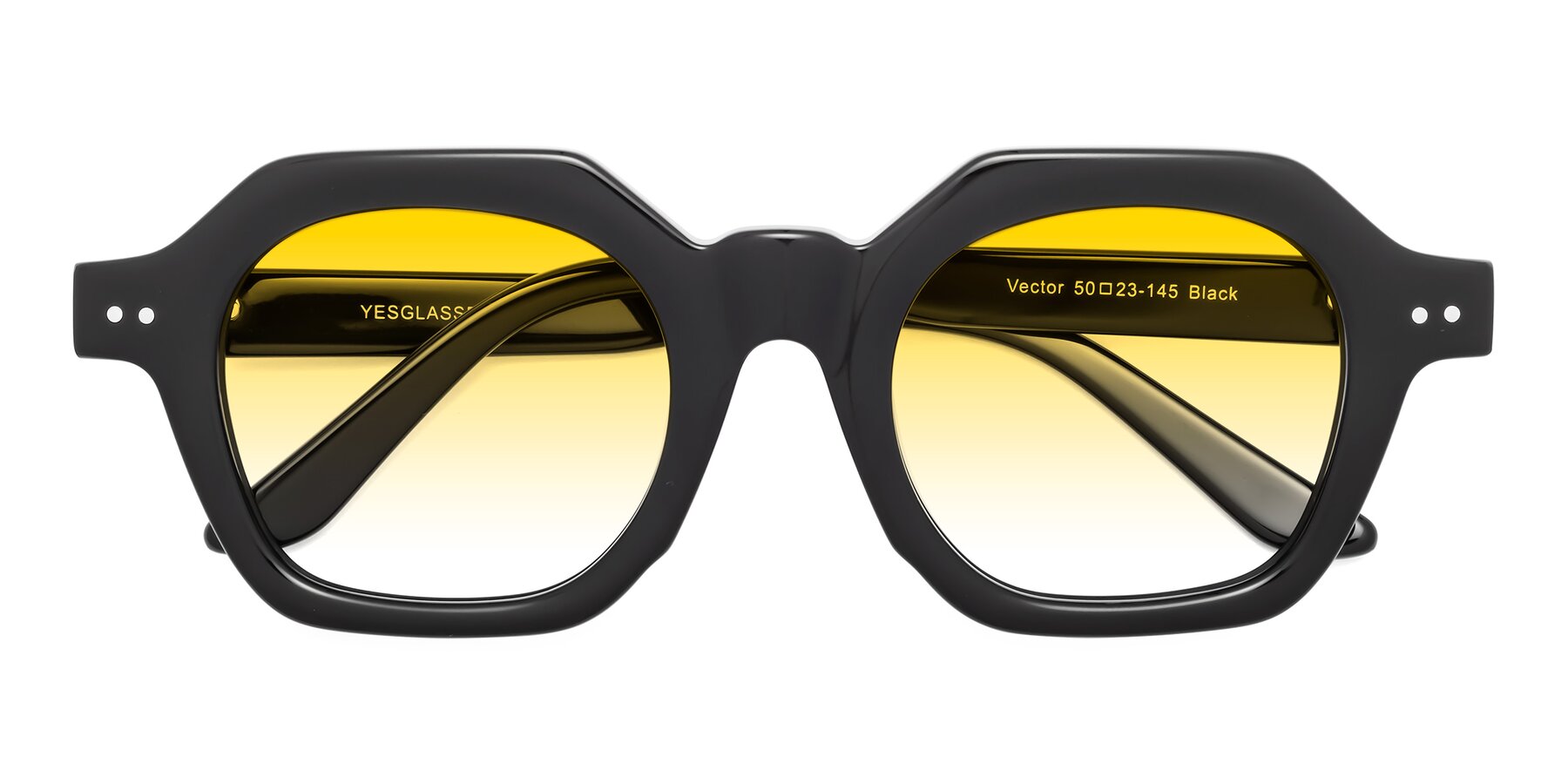 Folded Front of Vector in Black with Yellow Gradient Lenses