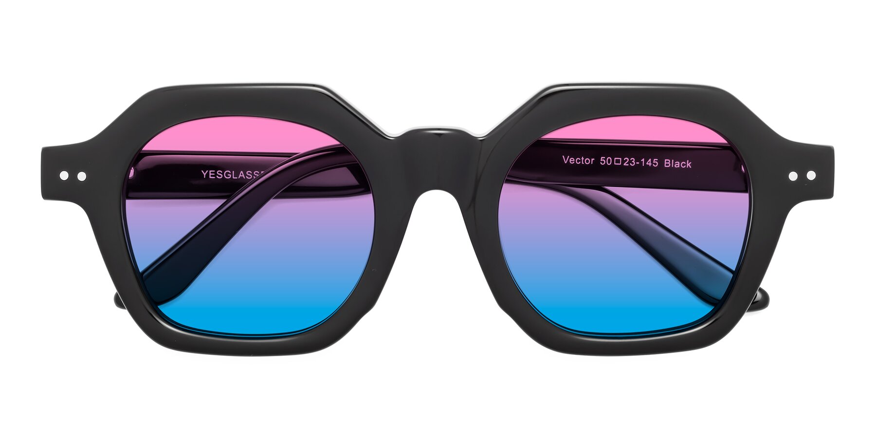 Folded Front of Vector in Black with Pink / Blue Gradient Lenses