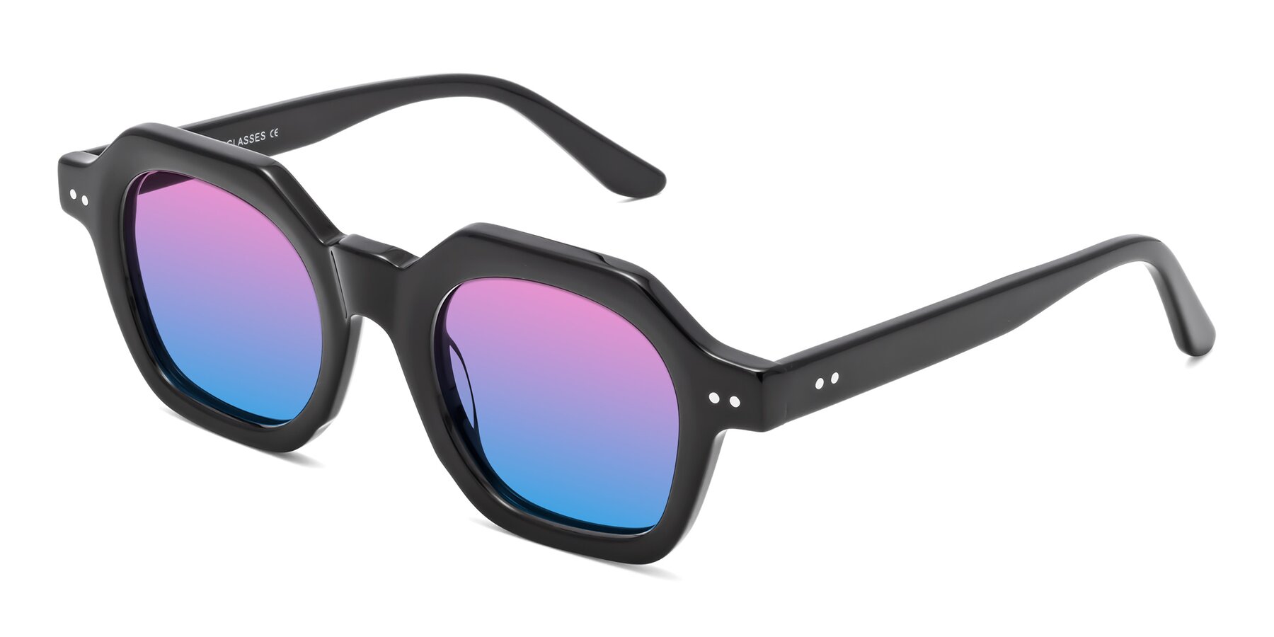 Angle of Vector in Black with Pink / Blue Gradient Lenses