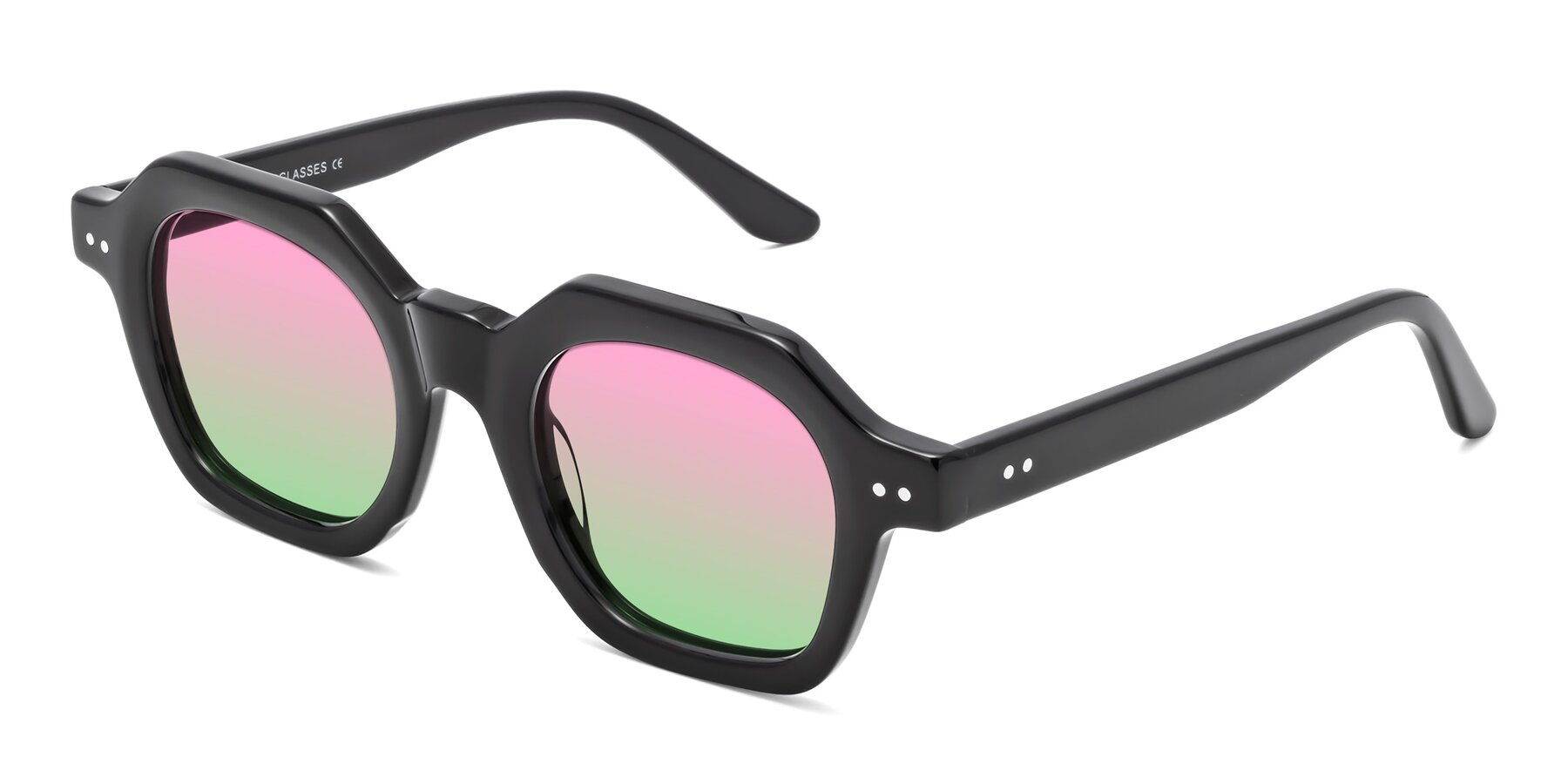 Angle of Vector in Black with Pink / Green Gradient Lenses