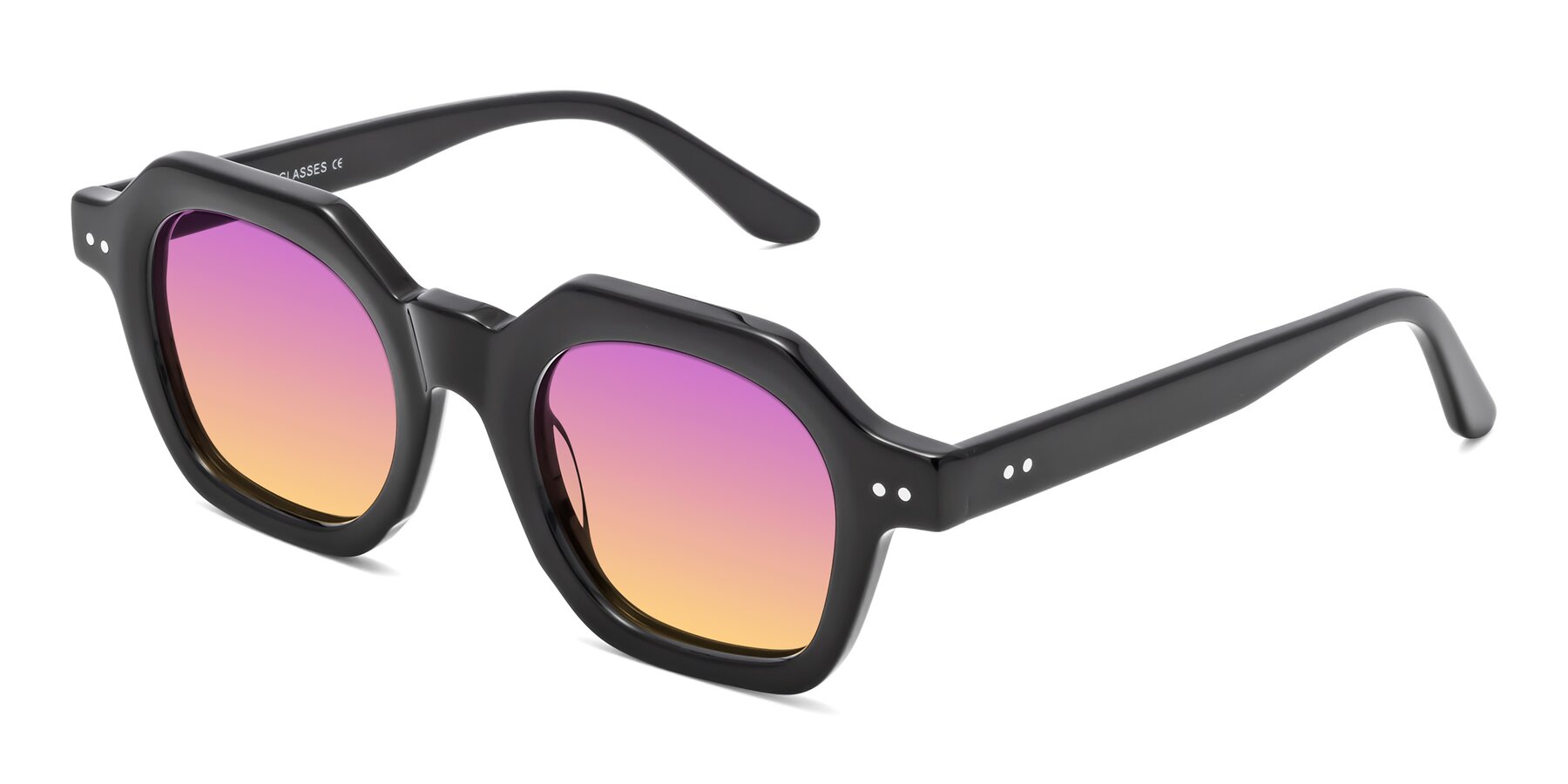 Angle of Vector in Black with Purple / Yellow Gradient Lenses