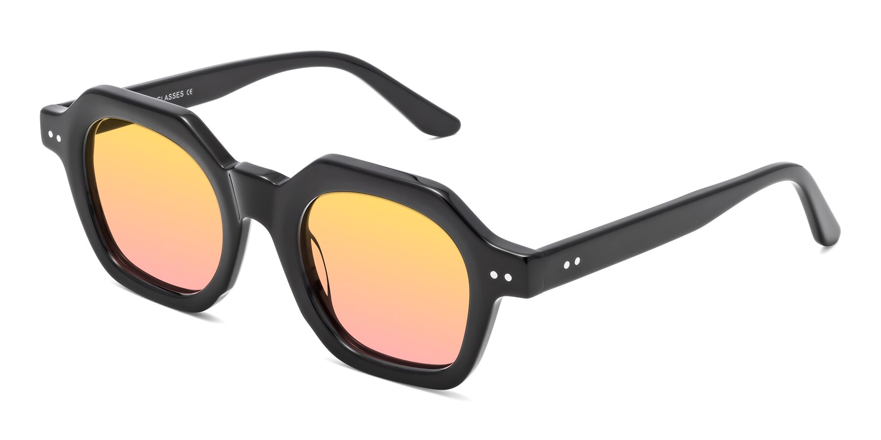 Angle of Vector in Black with Yellow / Pink Gradient Lenses
