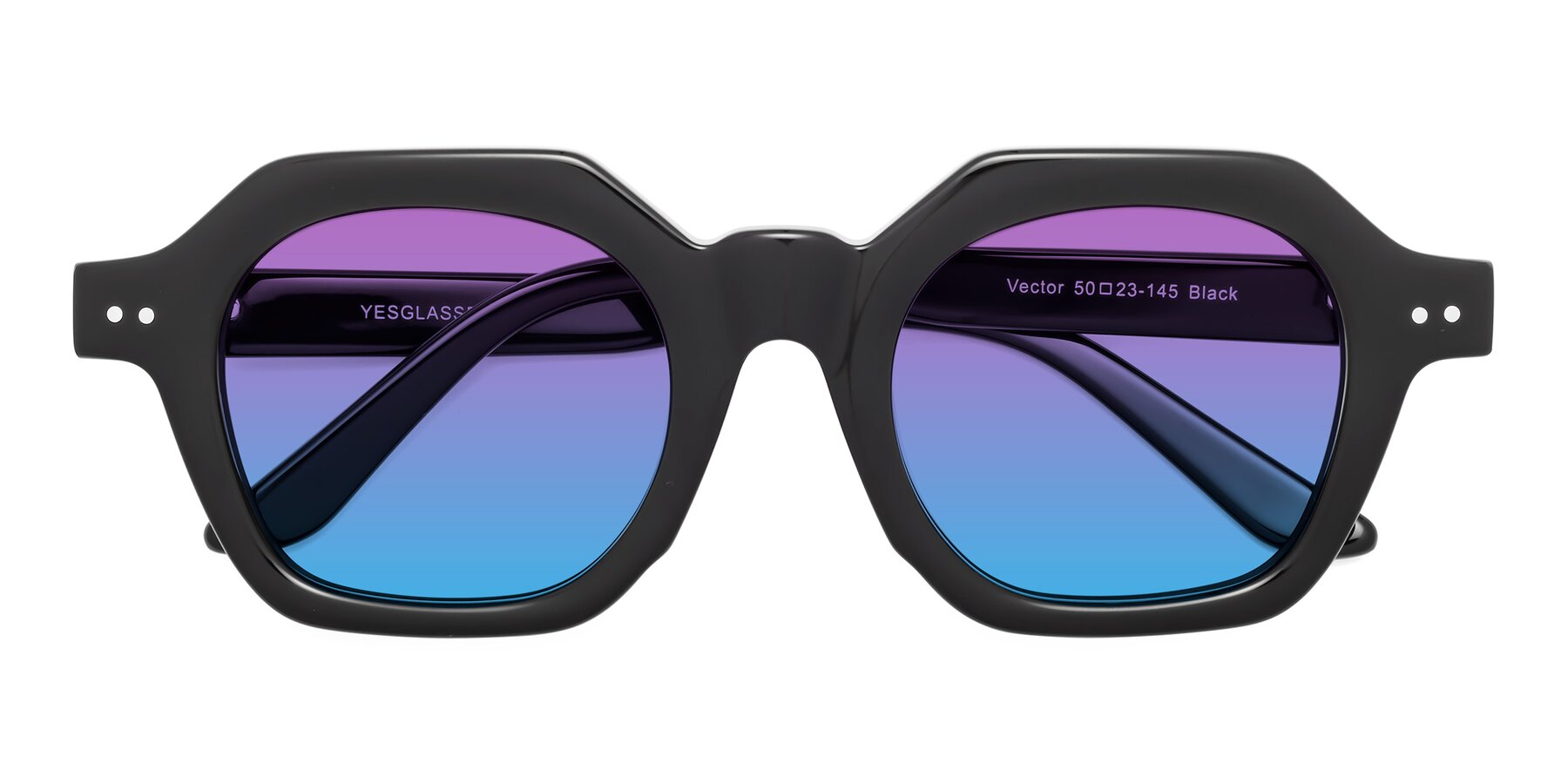 Folded Front of Vector in Black with Purple / Blue Gradient Lenses