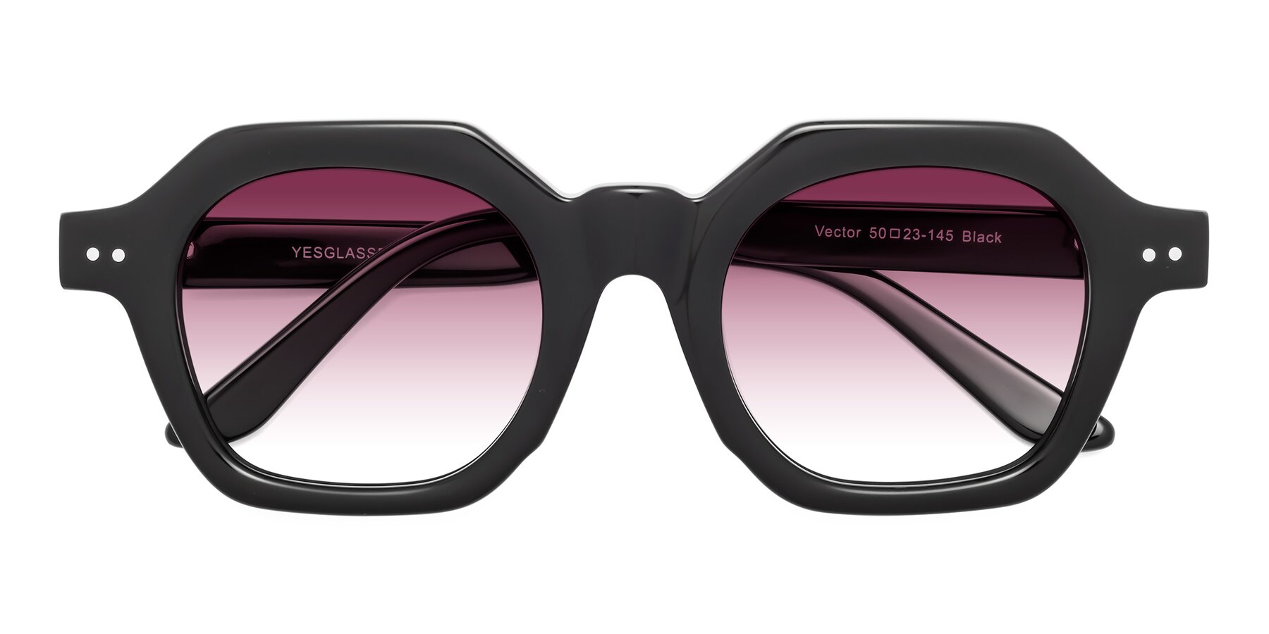 Folded Front of Vector in Black with Wine Gradient Lenses