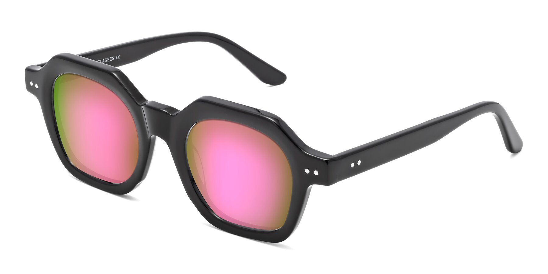 Angle of Vector in Black with Pink Mirrored Lenses