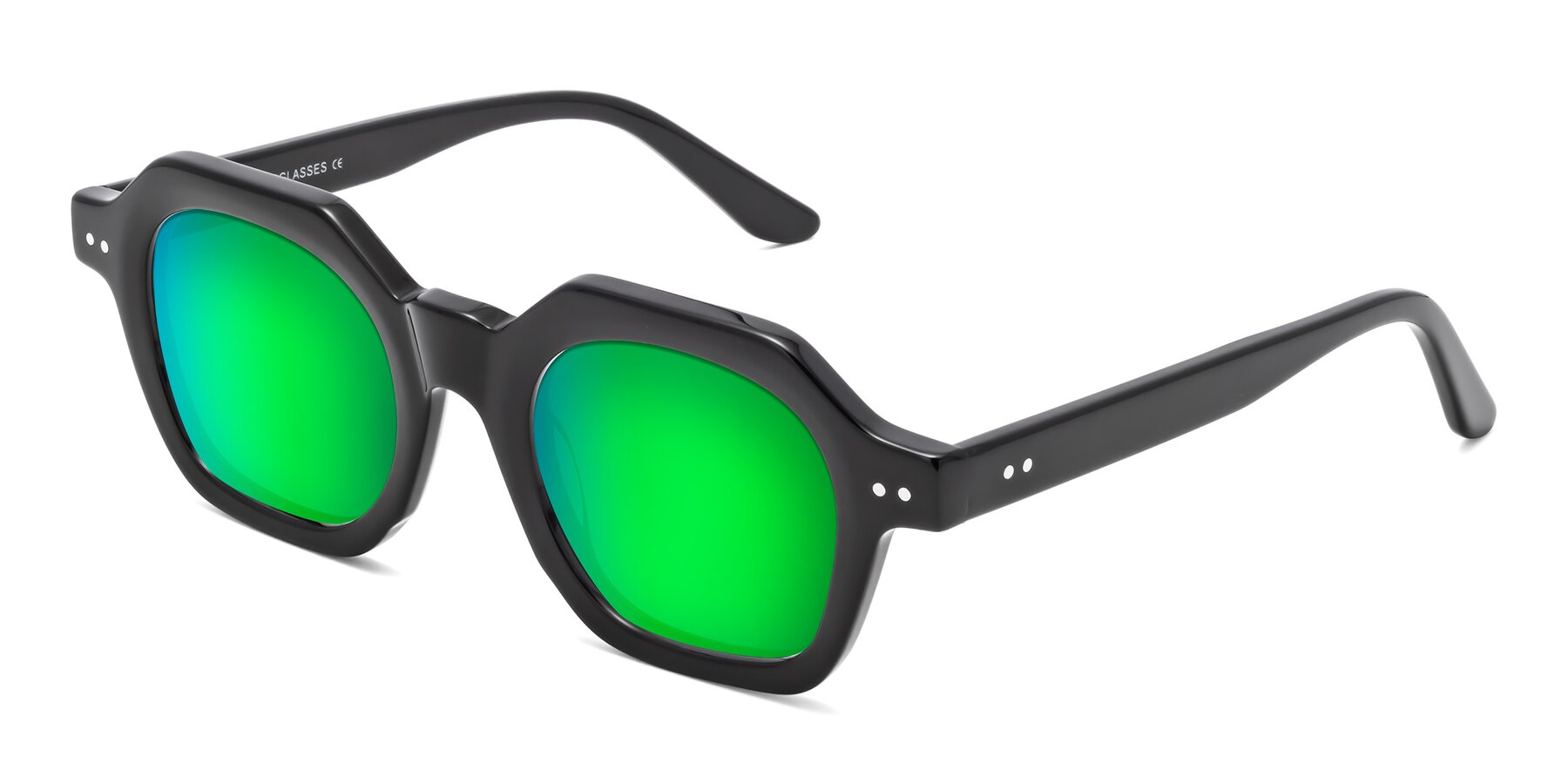 Angle of Vector in Black with Green Mirrored Lenses