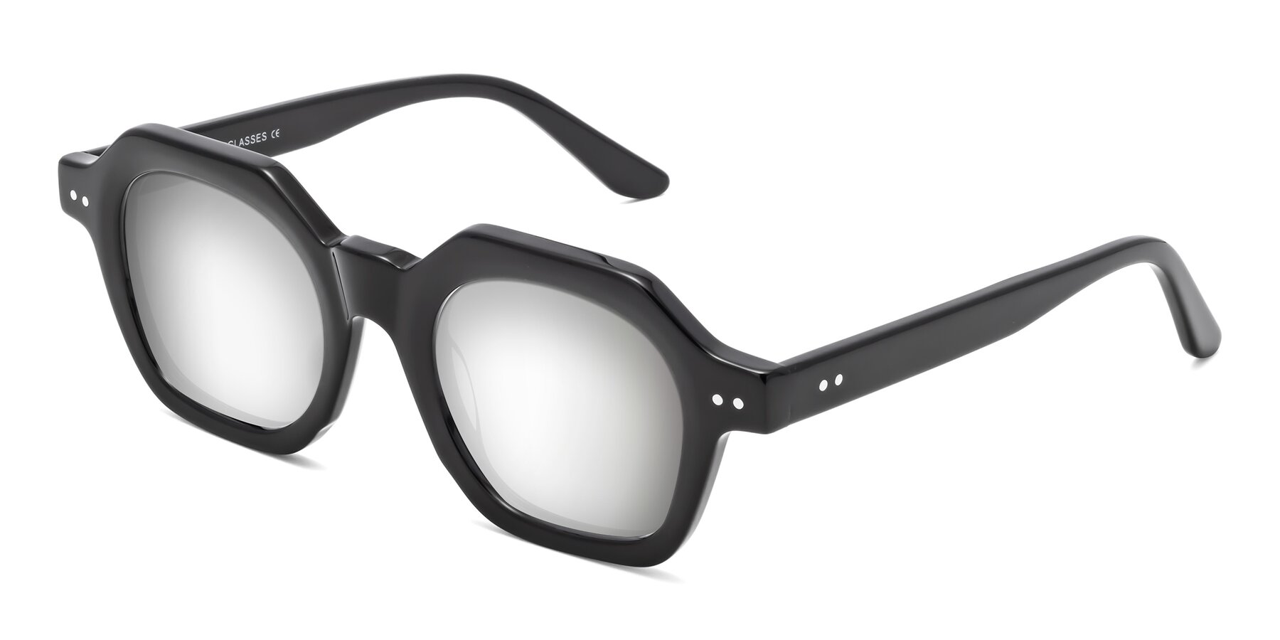Angle of Vector in Black with Silver Mirrored Lenses