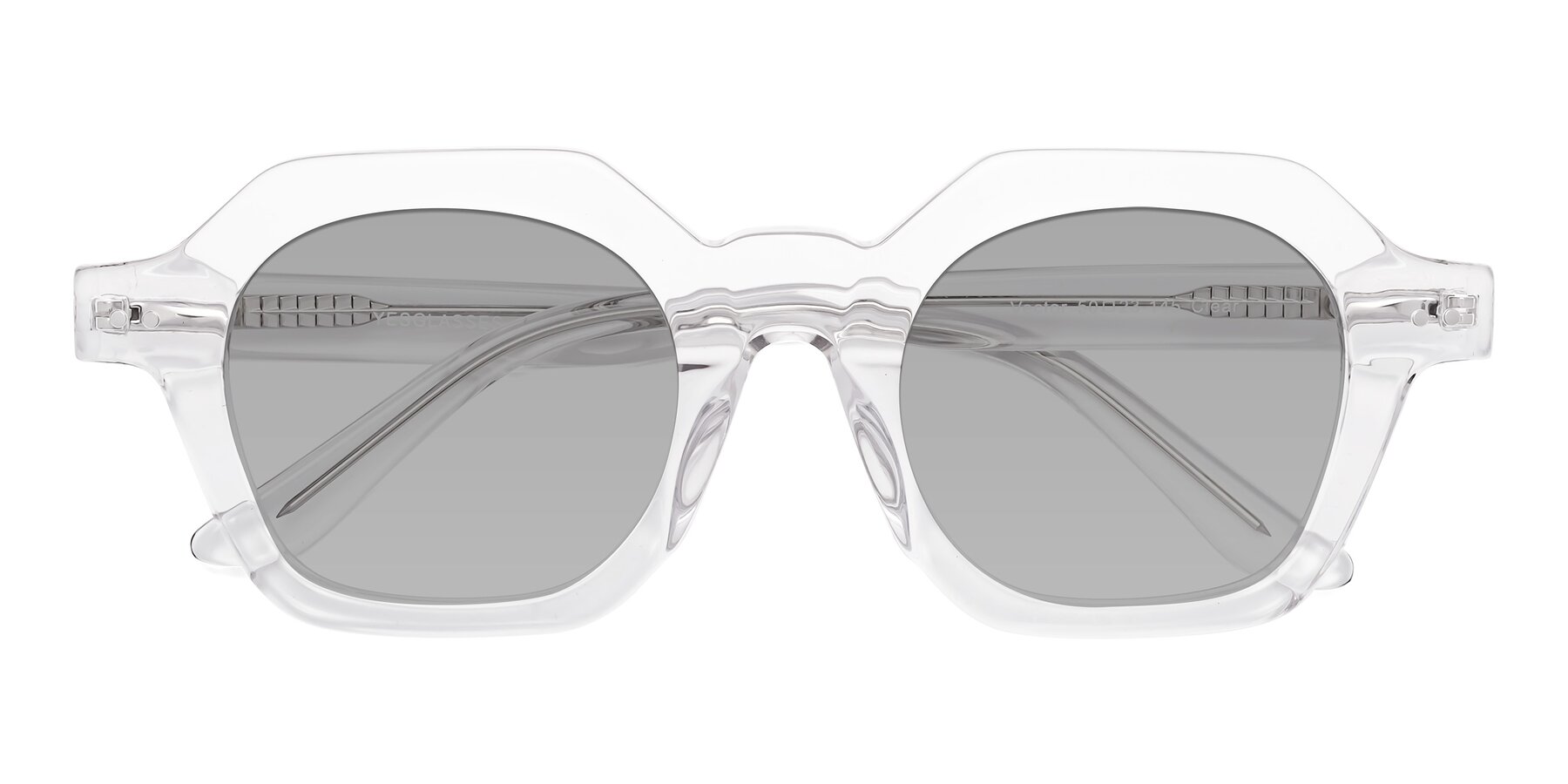 Folded Front of Vector in Clear with Light Gray Tinted Lenses