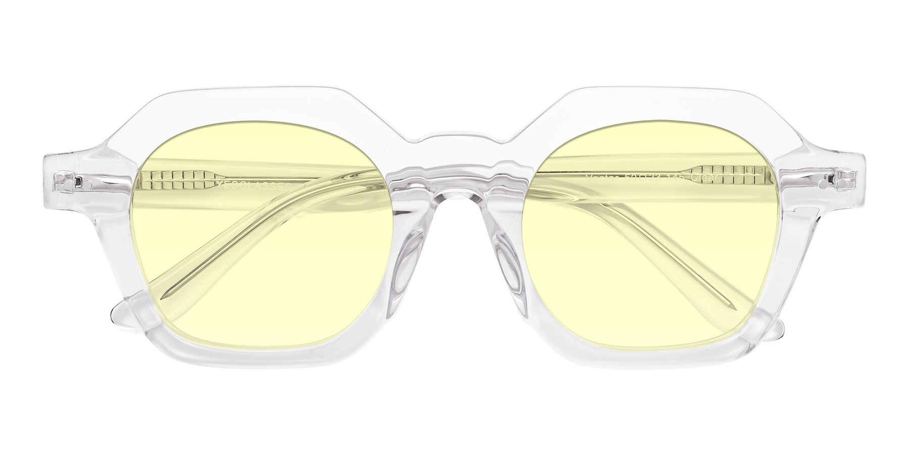 Folded Front of Vector in Clear with Light Yellow Tinted Lenses