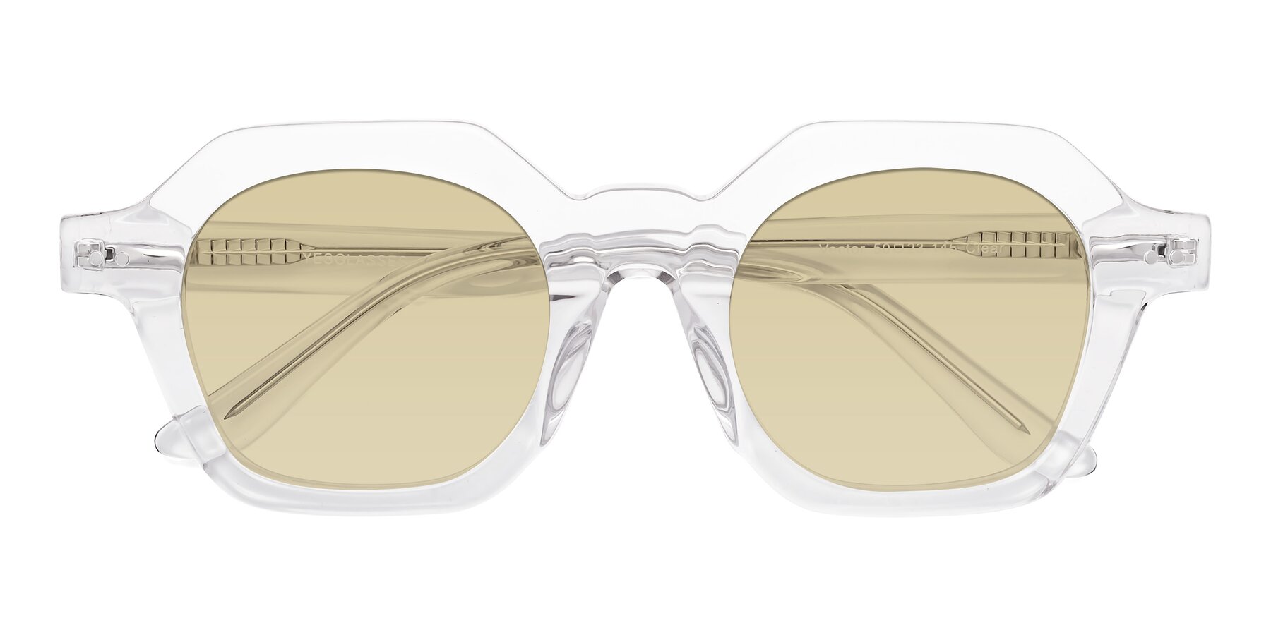 Folded Front of Vector in Clear with Light Champagne Tinted Lenses