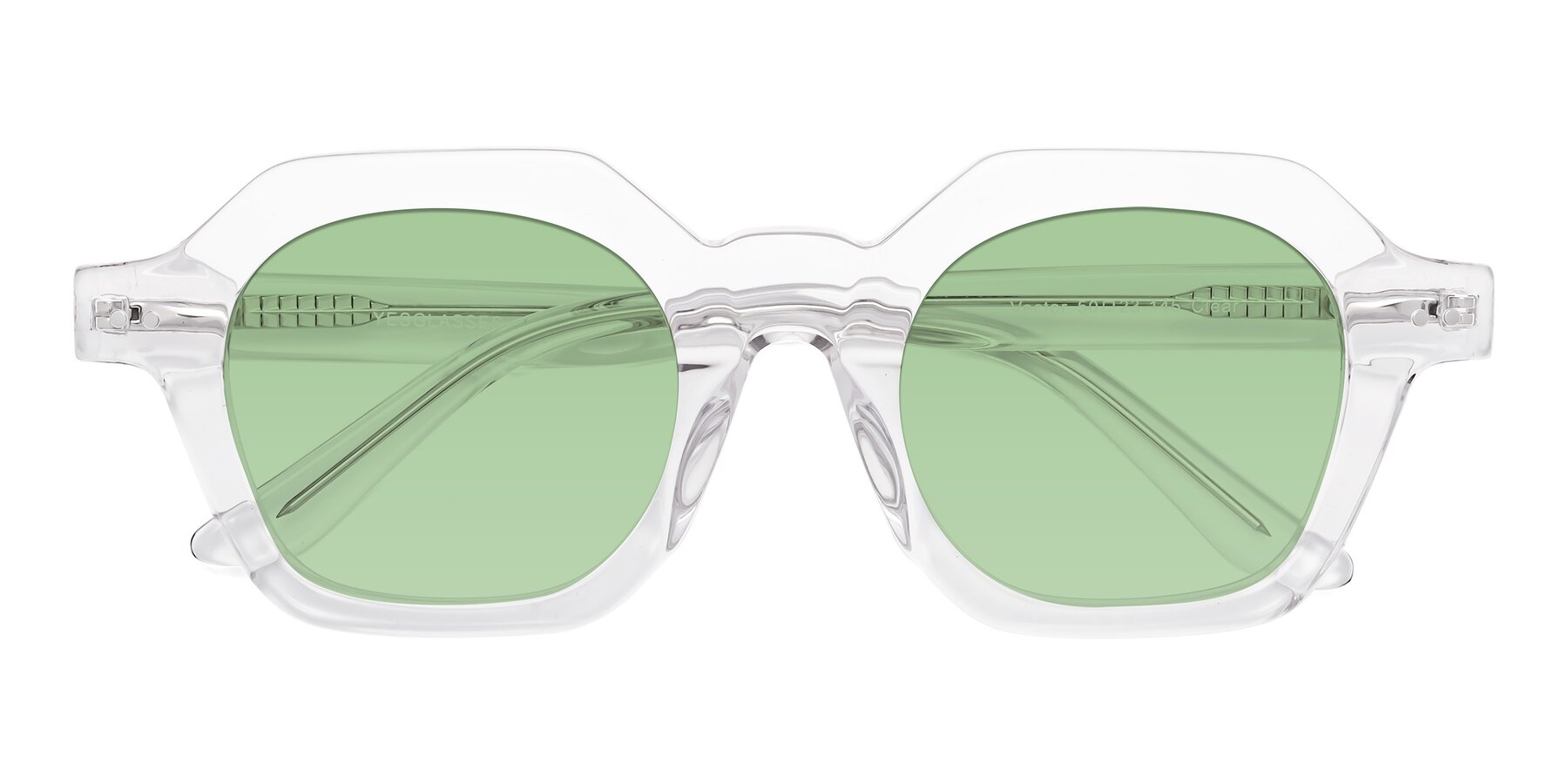 Folded Front of Vector in Clear with Medium Green Tinted Lenses