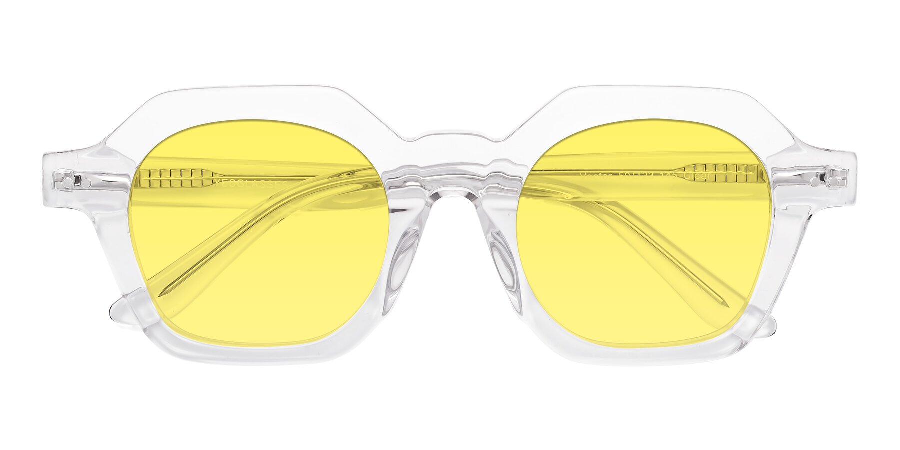 Folded Front of Vector in Clear with Medium Yellow Tinted Lenses