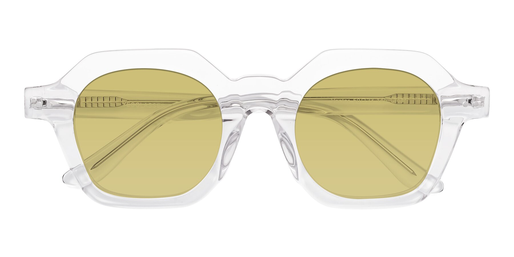 Folded Front of Vector in Clear with Medium Champagne Tinted Lenses