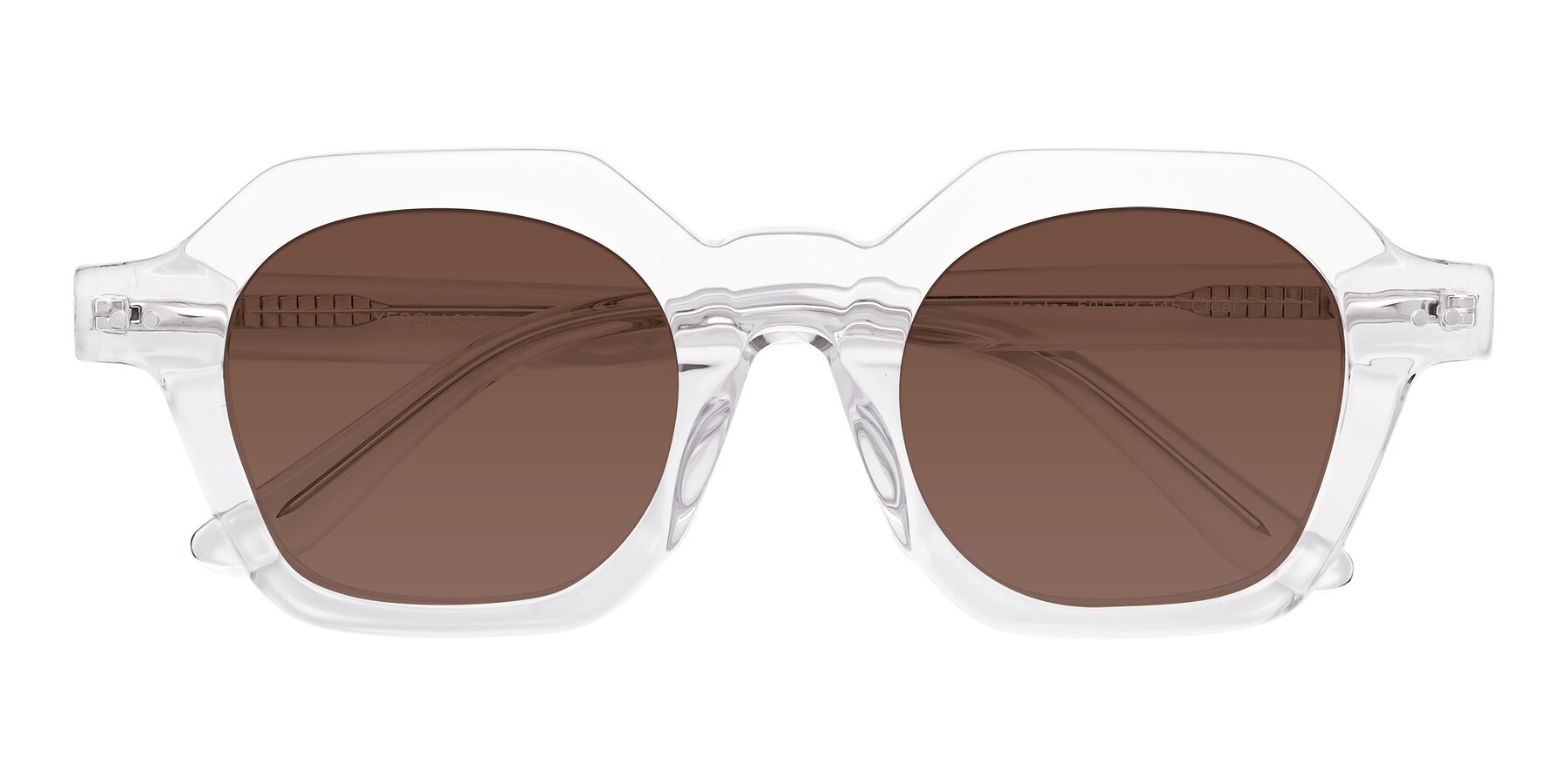 Folded Front of Vector in Clear with Brown Tinted Lenses