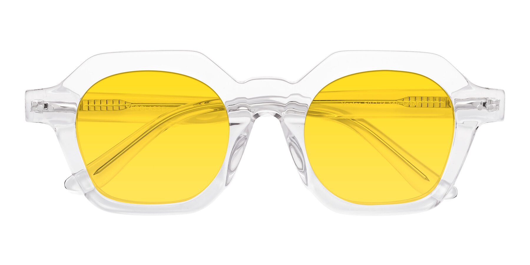 Folded Front of Vector in Clear with Yellow Tinted Lenses