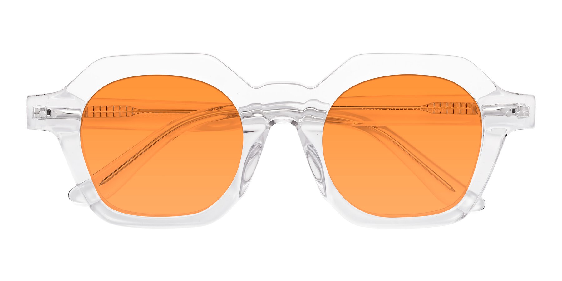 Folded Front of Vector in Clear with Orange Tinted Lenses