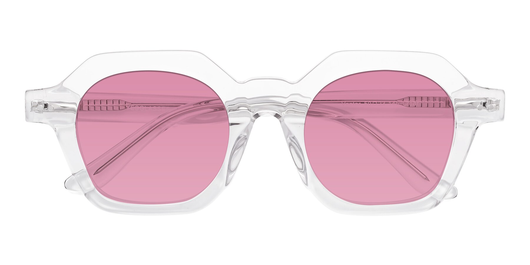 Folded Front of Vector in Clear with Medium Wine Tinted Lenses