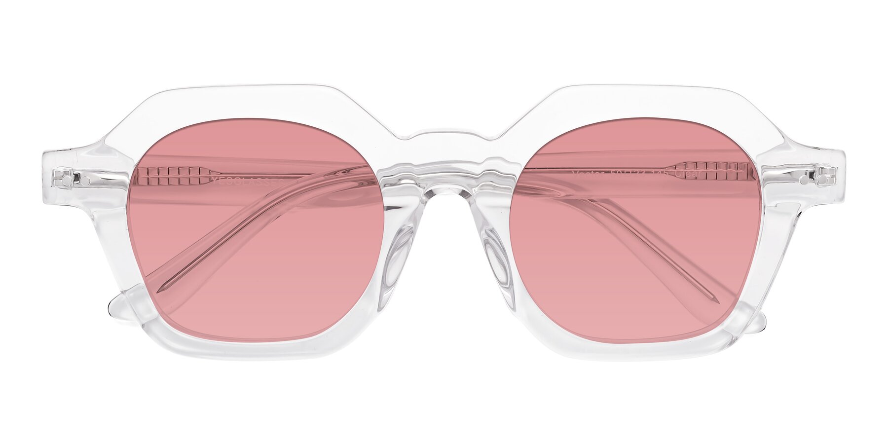 Folded Front of Vector in Clear with Medium Garnet Tinted Lenses