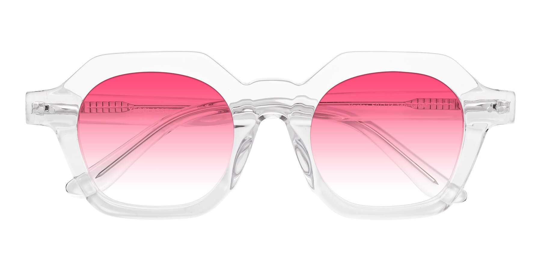 Folded Front of Vector in Clear with Pink Gradient Lenses