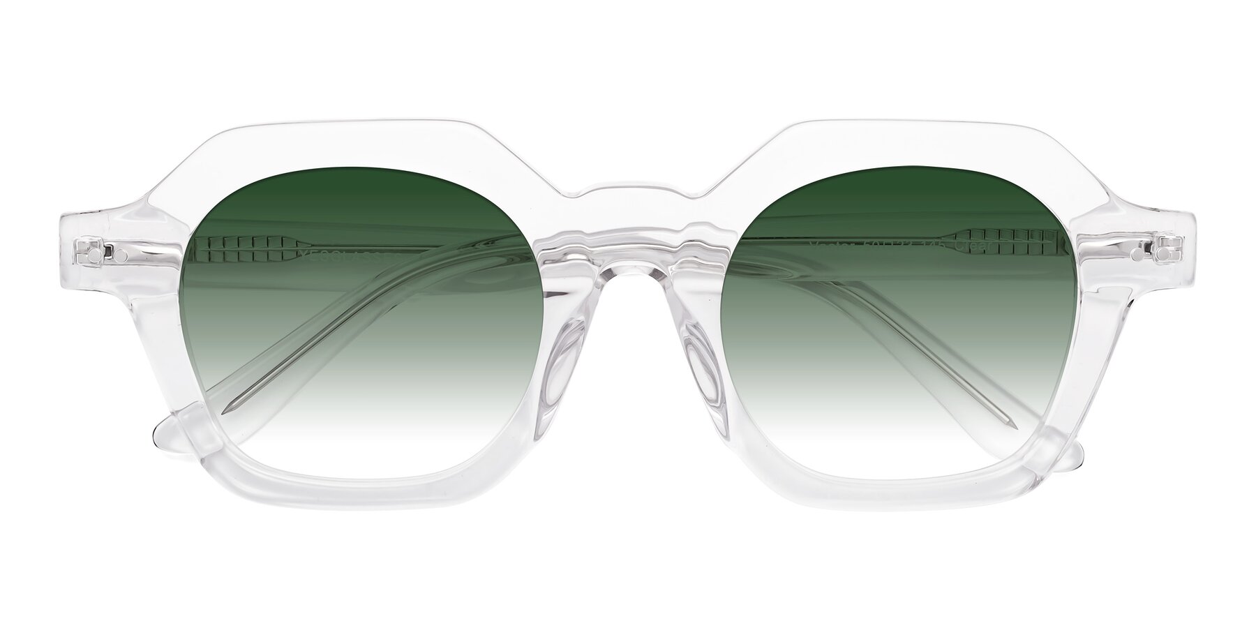 Folded Front of Vector in Clear with Green Gradient Lenses