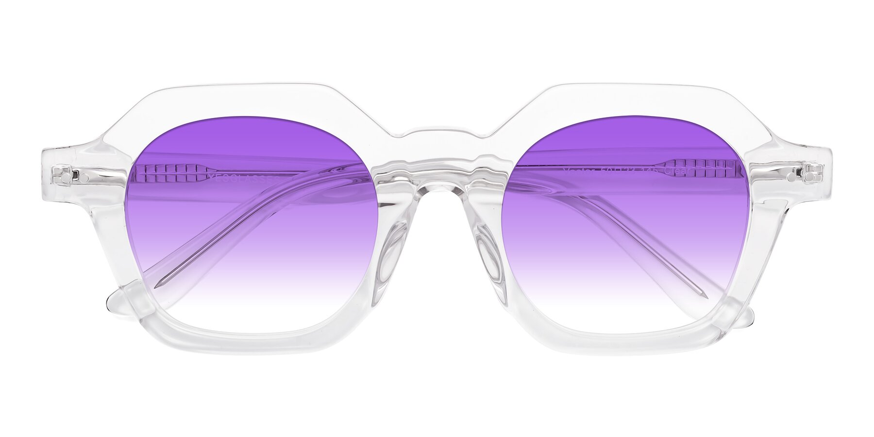 Folded Front of Vector in Clear with Purple Gradient Lenses