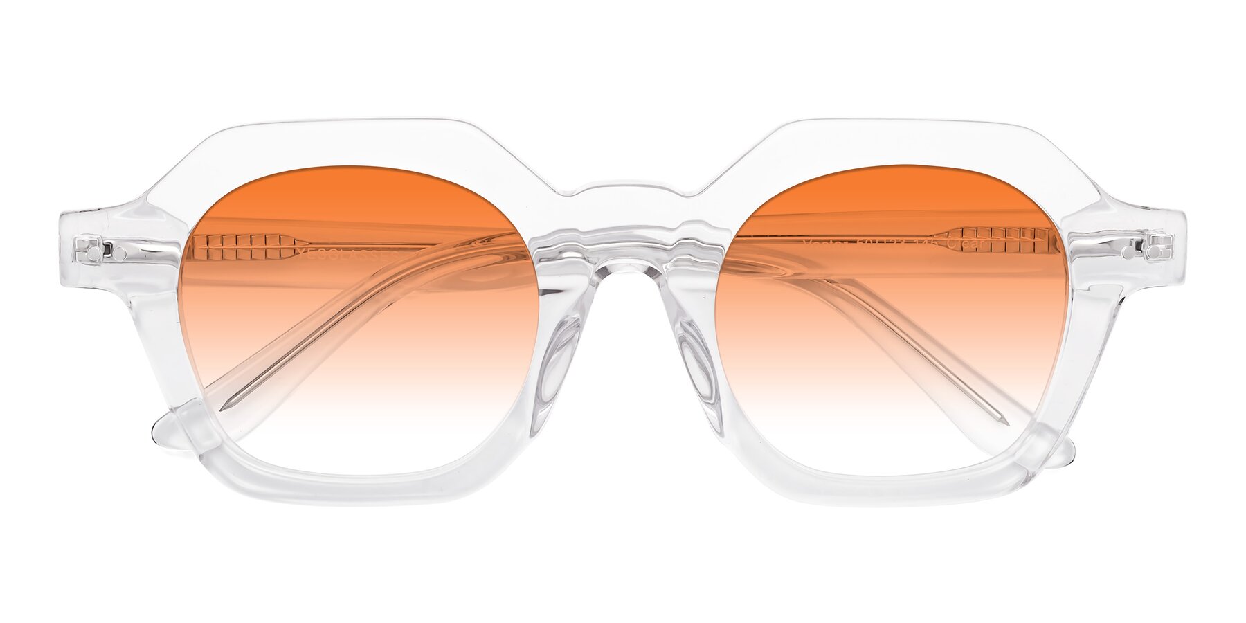 Folded Front of Vector in Clear with Orange Gradient Lenses