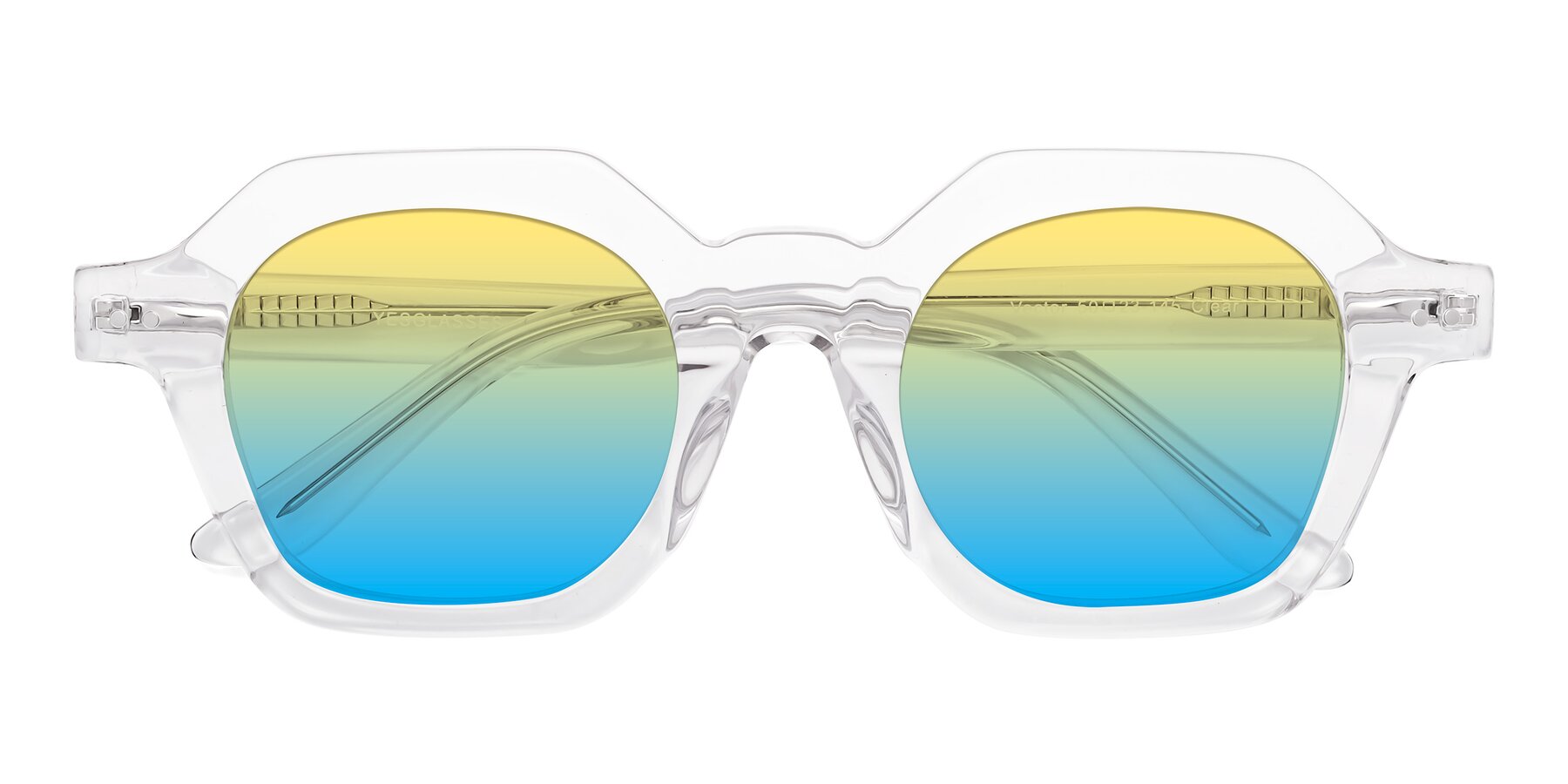 Folded Front of Vector in Clear with Yellow / Blue Gradient Lenses