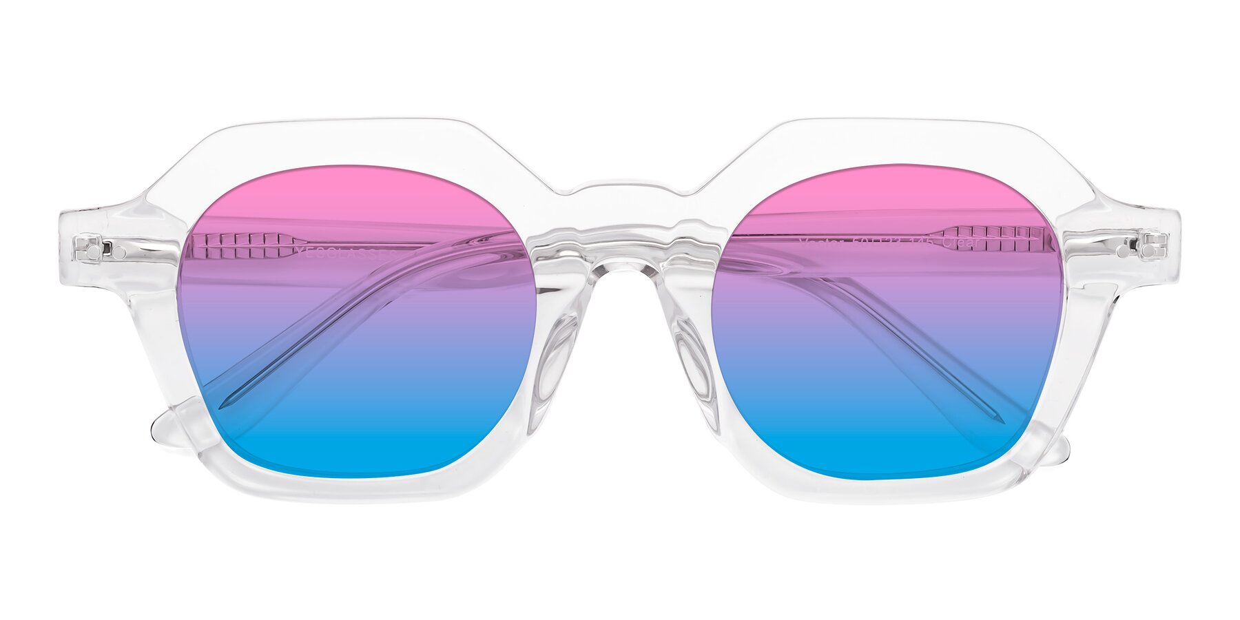 Folded Front of Vector in Clear with Pink / Blue Gradient Lenses