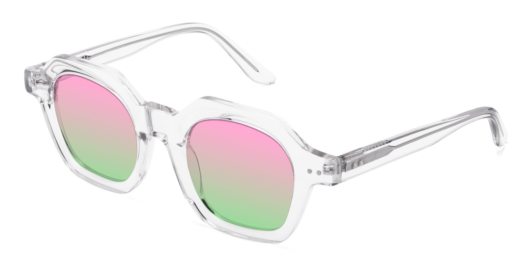 Angle of Vector in Clear with Pink / Green Gradient Lenses