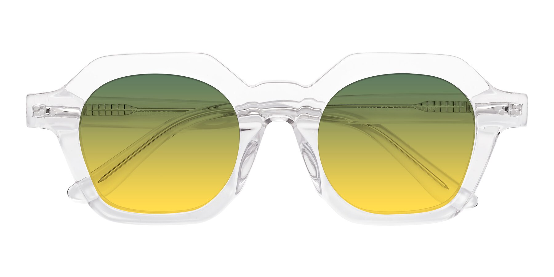Folded Front of Vector in Clear with Green / Yellow Gradient Lenses