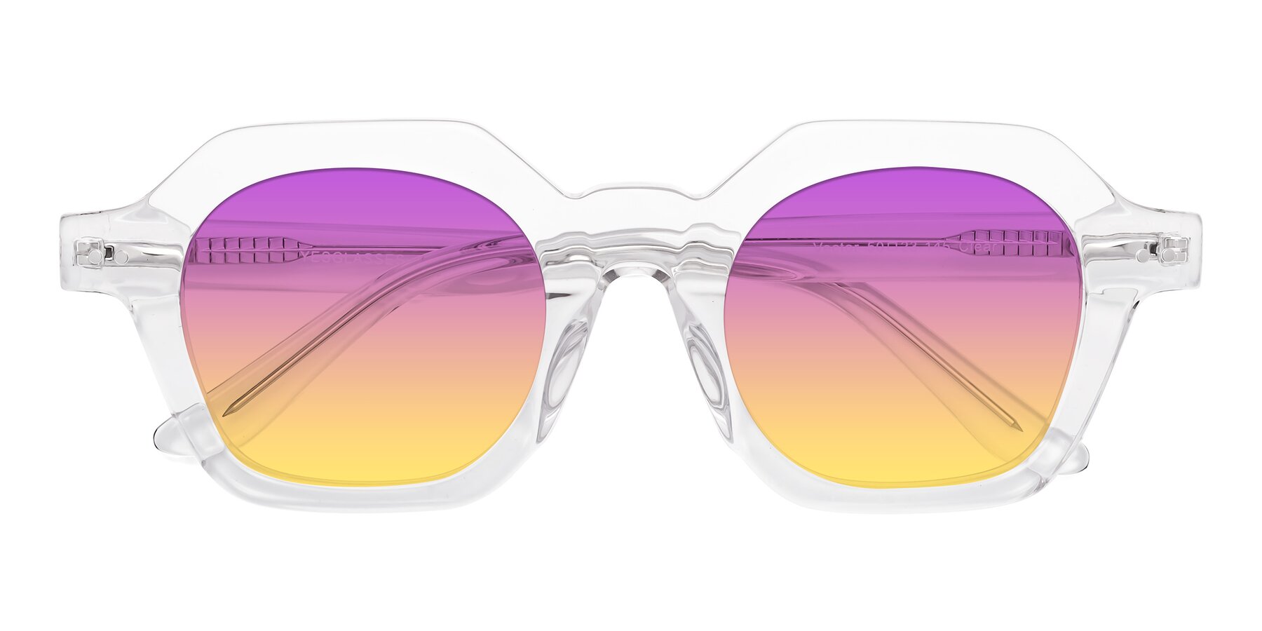 Folded Front of Vector in Clear with Purple / Yellow Gradient Lenses