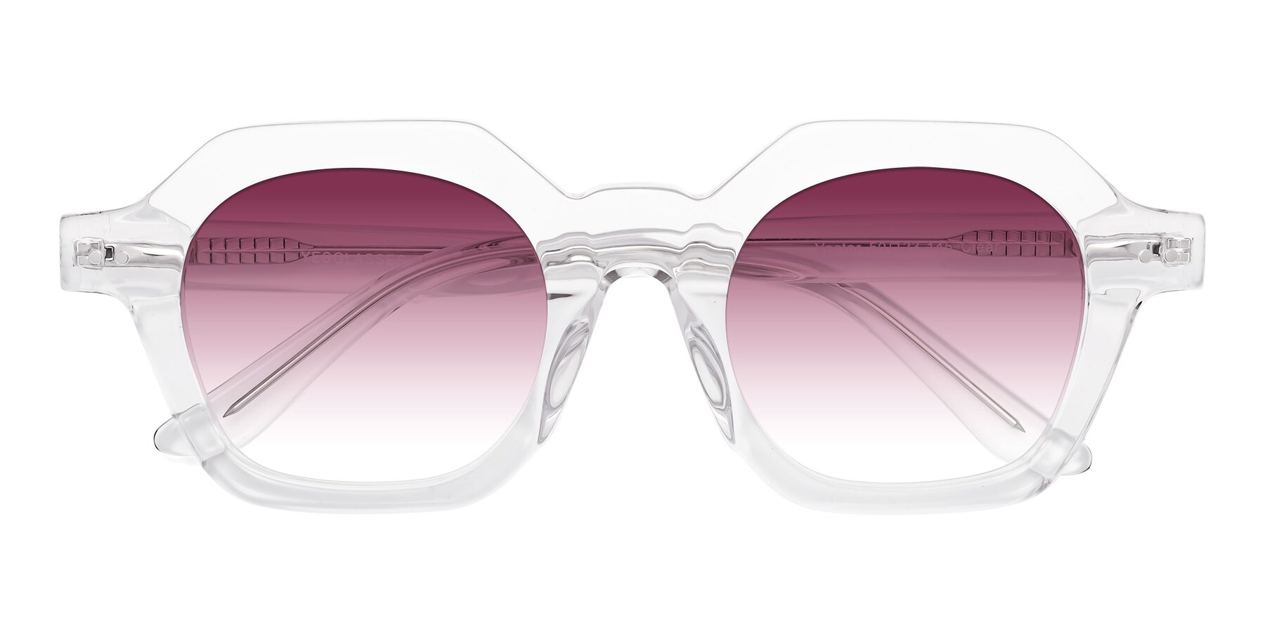 Folded Front of Vector in Clear with Wine Gradient Lenses