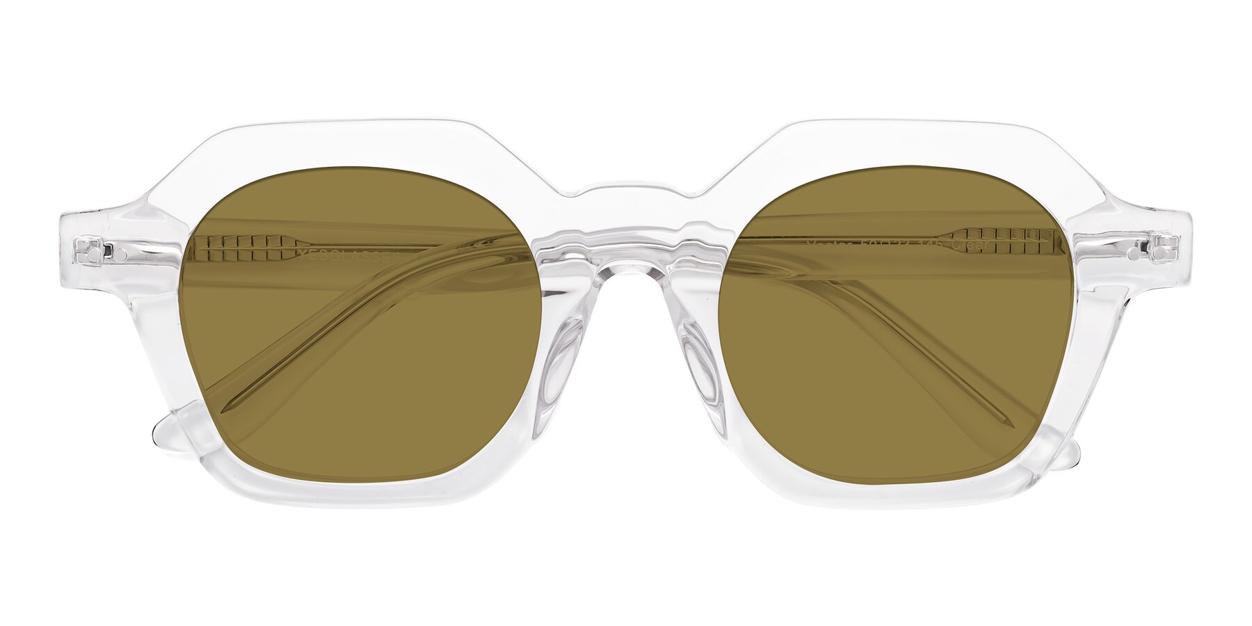 Folded Front of Vector in Clear with Brown Polarized Lenses