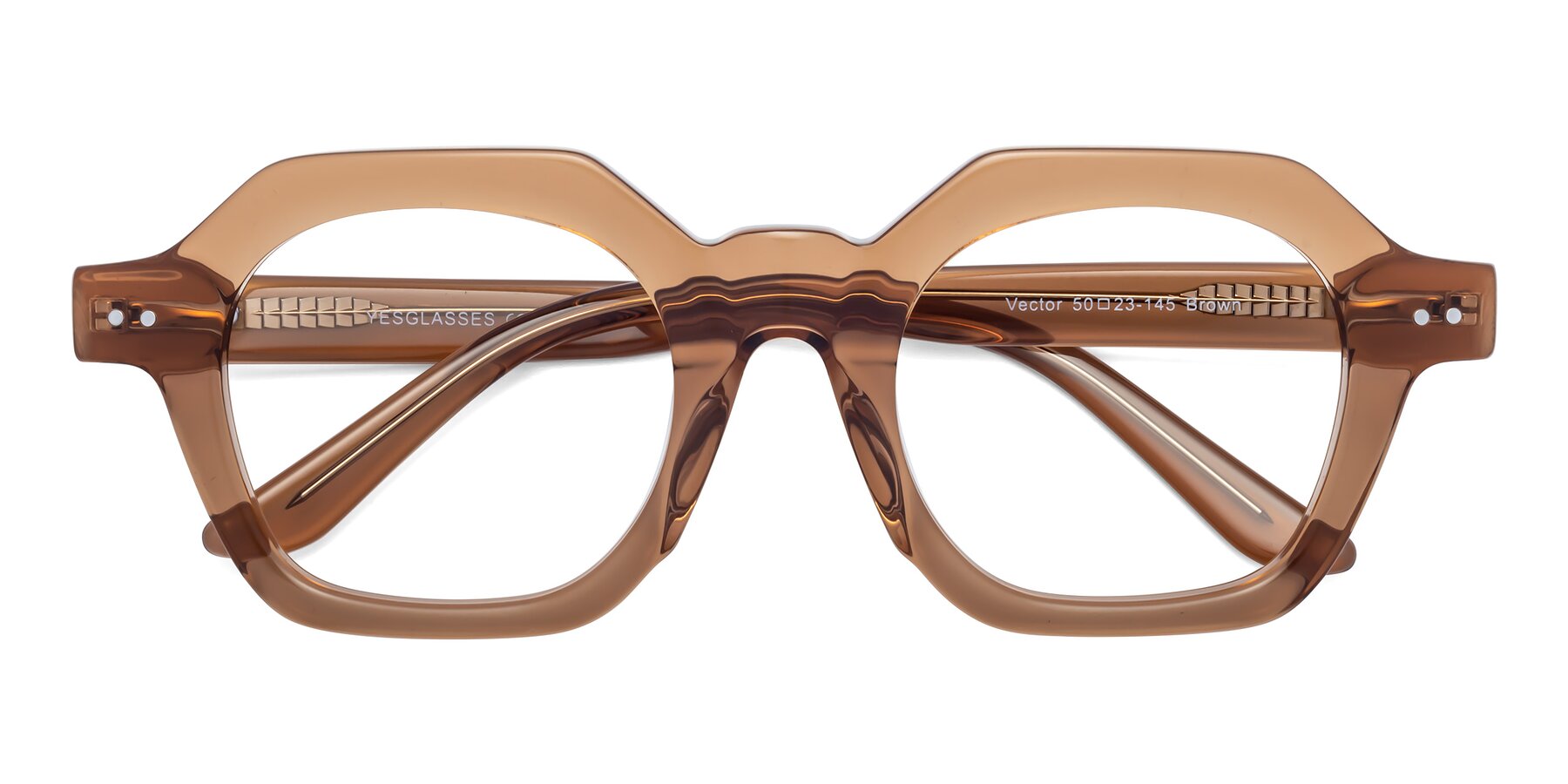 Folded Front of Vector in Brown with Clear Blue Light Blocking Lenses