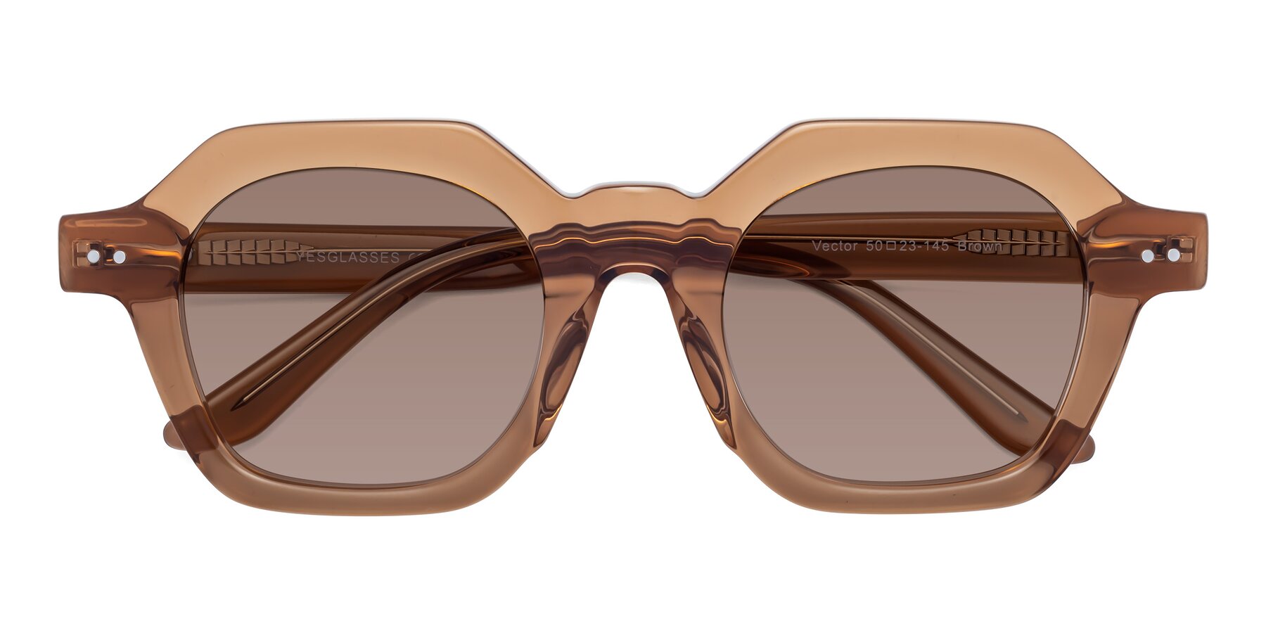 Folded Front of Vector in Brown with Medium Brown Tinted Lenses