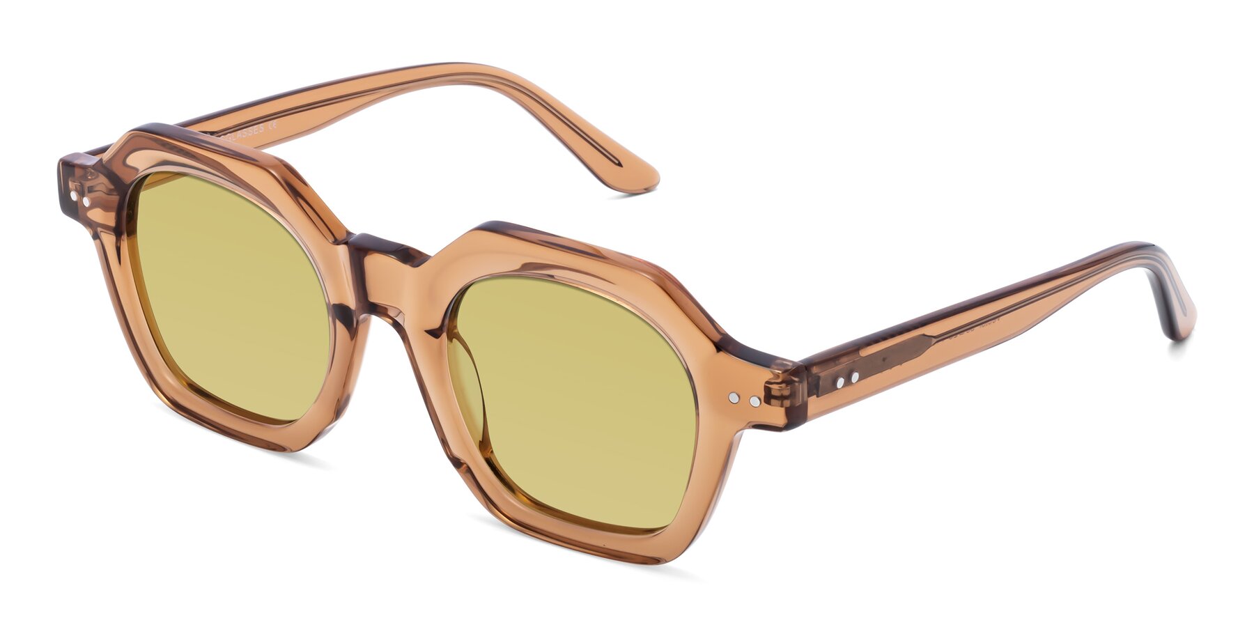 Angle of Vector in Brown with Medium Champagne Tinted Lenses