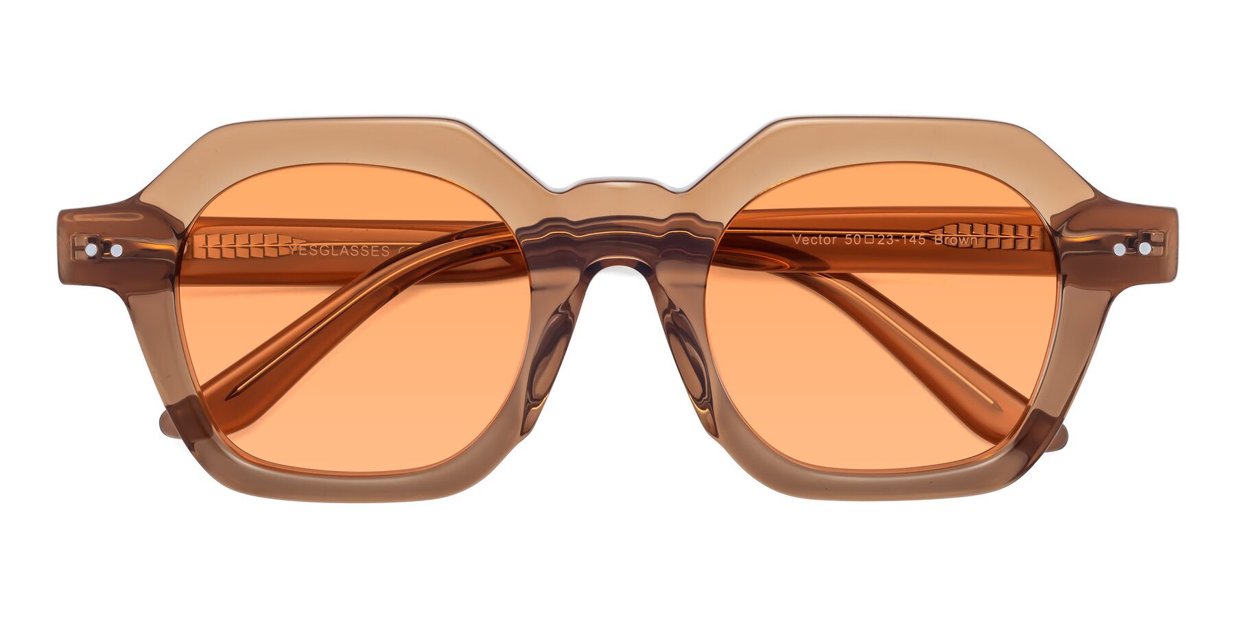 Folded Front of Vector in Brown with Medium Orange Tinted Lenses