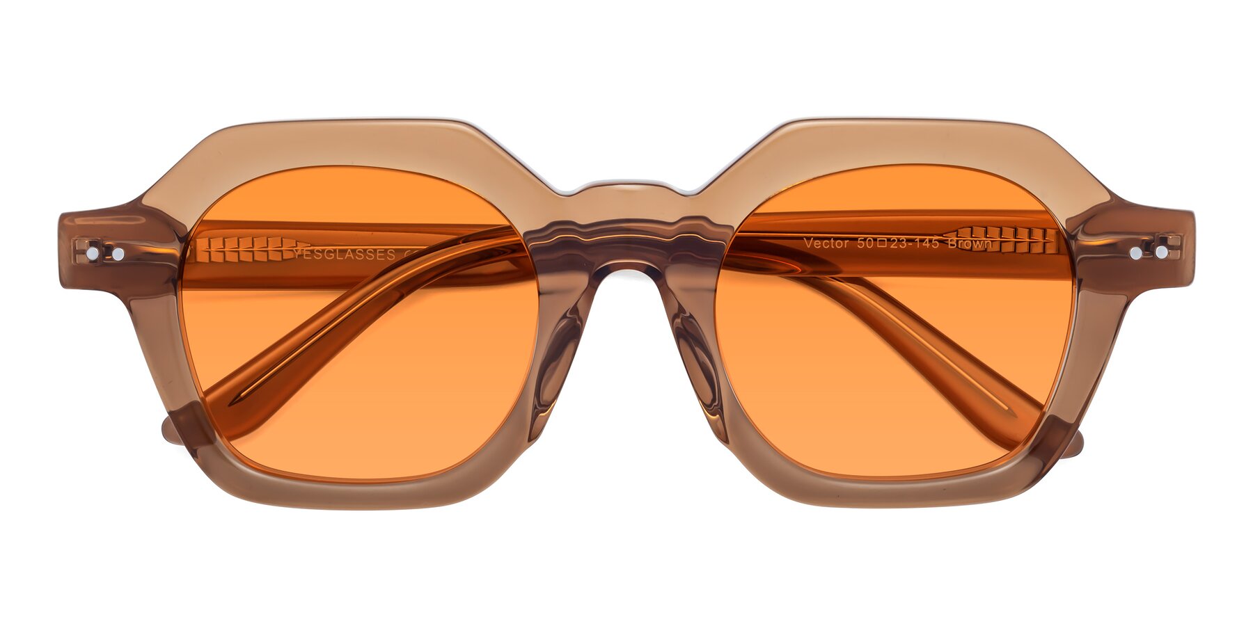 Folded Front of Vector in Brown with Orange Tinted Lenses