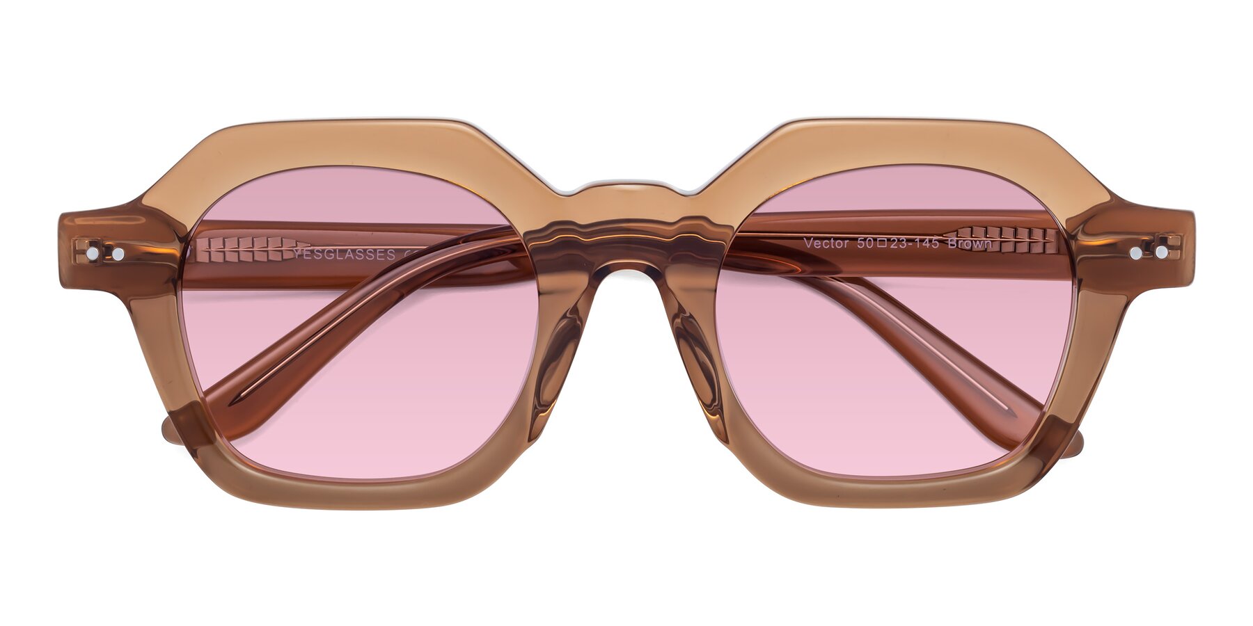 Folded Front of Vector in Brown with Light Wine Tinted Lenses