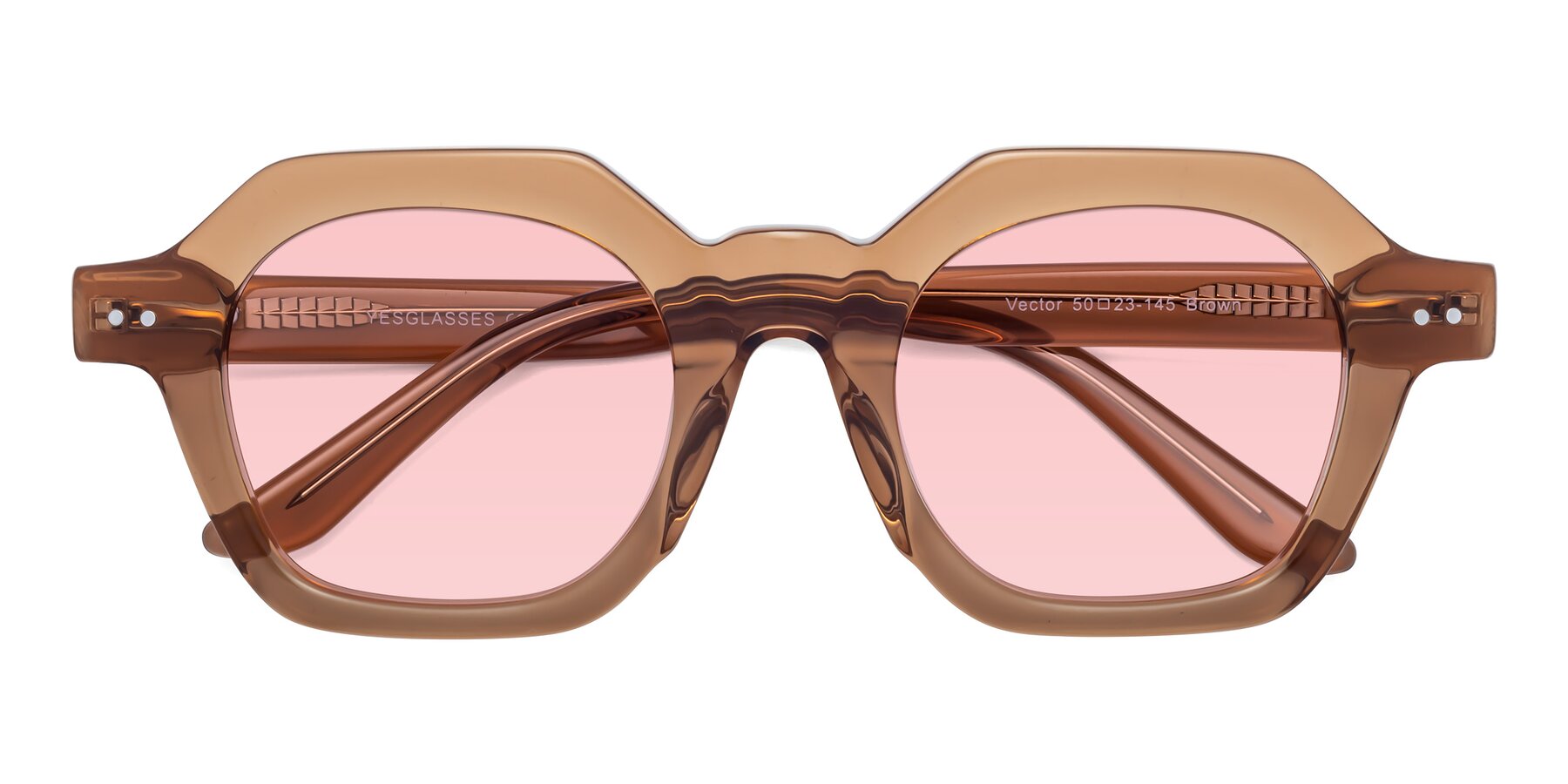 Folded Front of Vector in Brown with Light Garnet Tinted Lenses