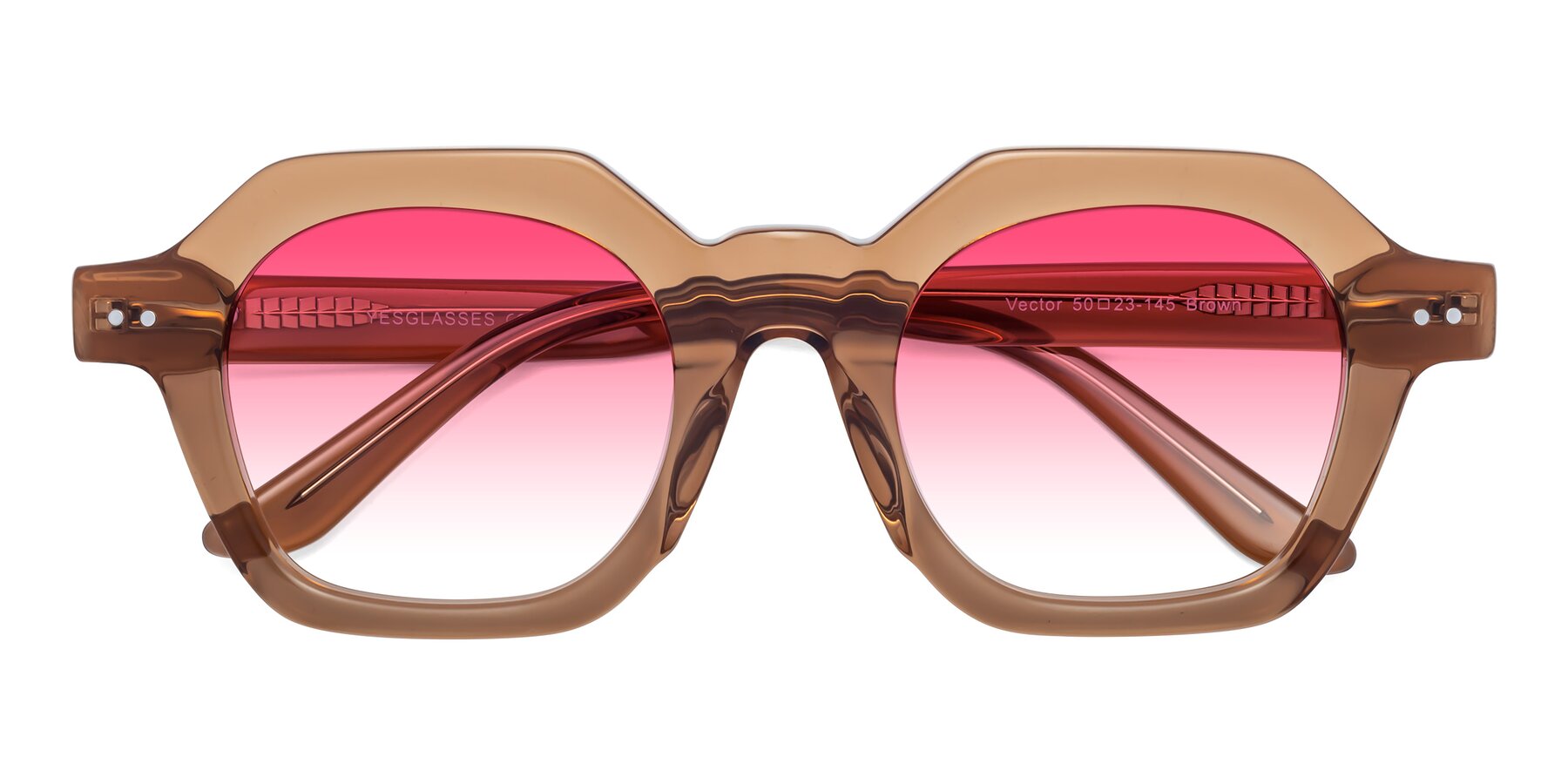 Folded Front of Vector in Brown with Pink Gradient Lenses