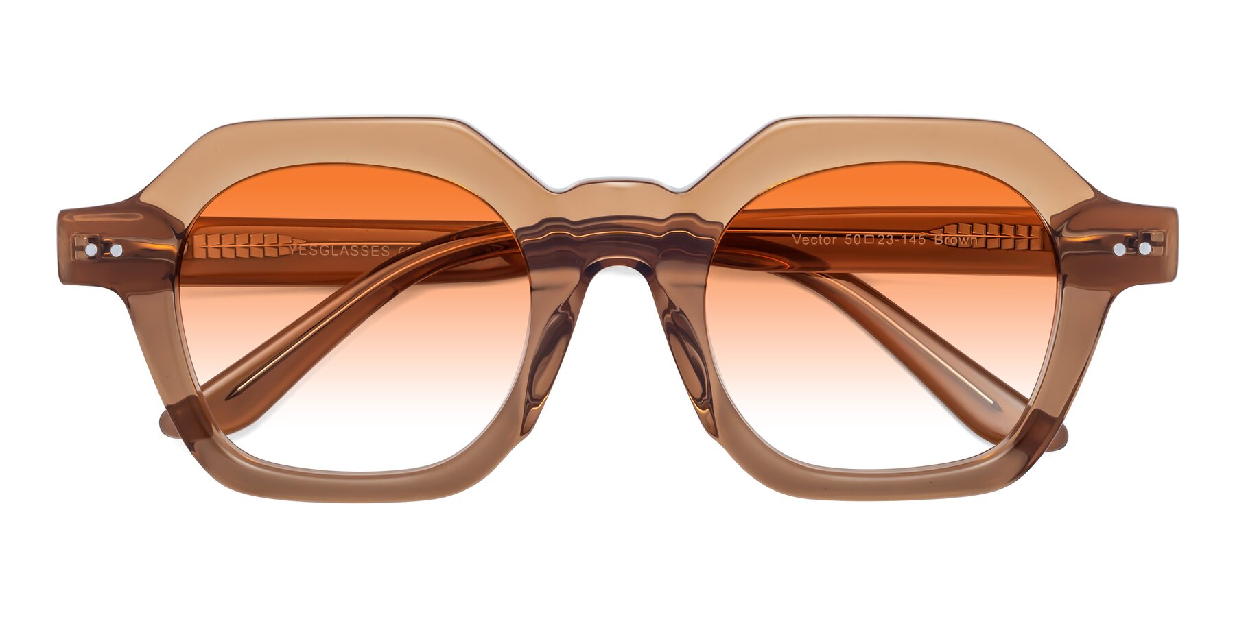 Folded Front of Vector in Brown with Orange Gradient Lenses