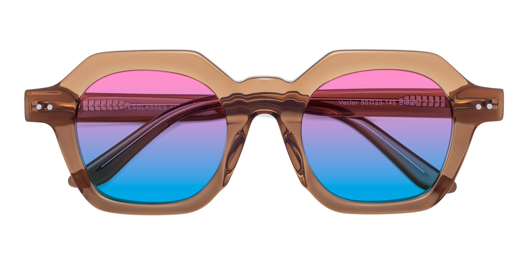 Folded Front of Vector in Brown with Pink / Blue Gradient Lenses