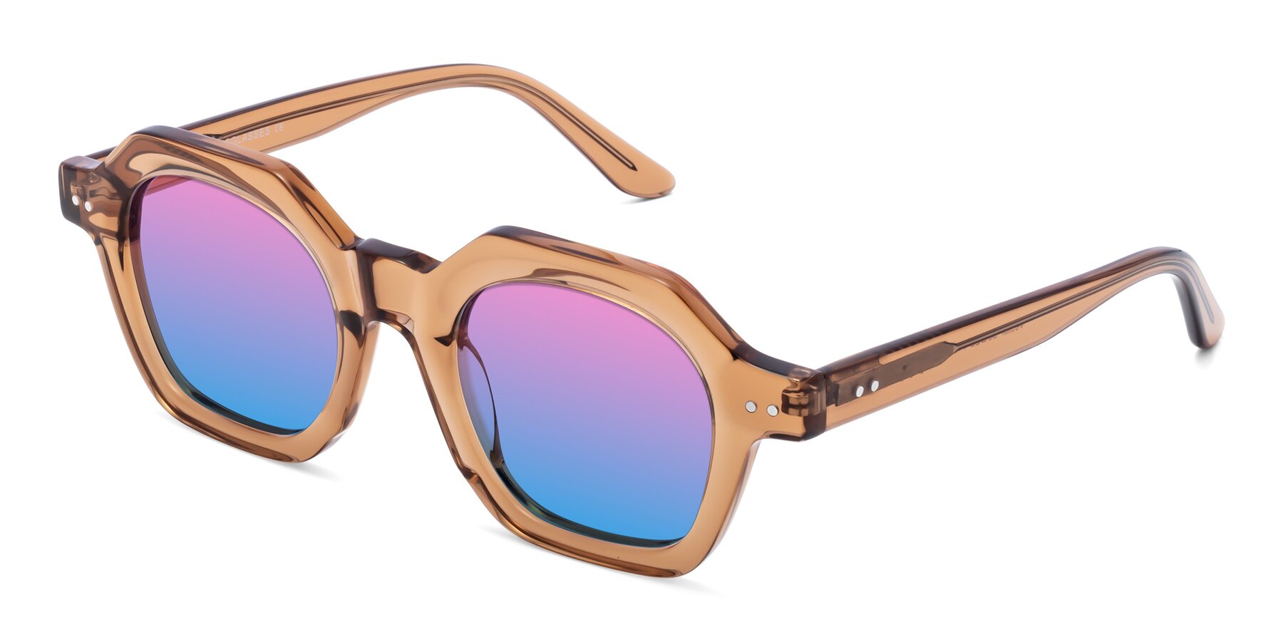 Angle of Vector in Brown with Pink / Blue Gradient Lenses