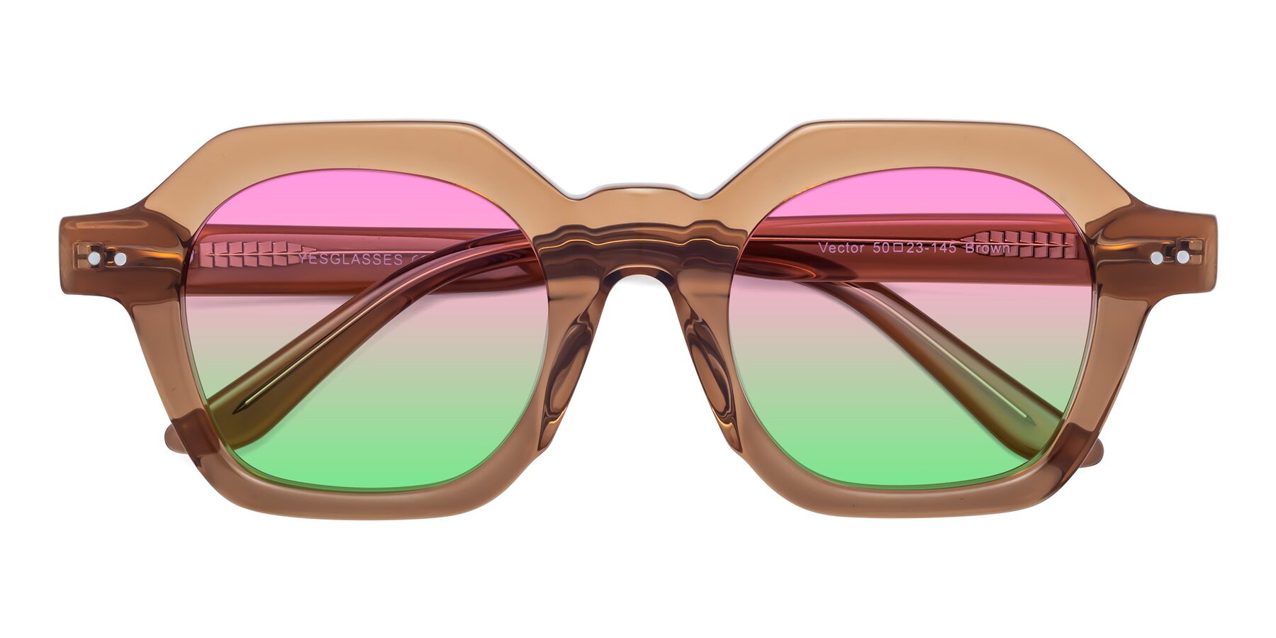Folded Front of Vector in Brown with Pink / Green Gradient Lenses