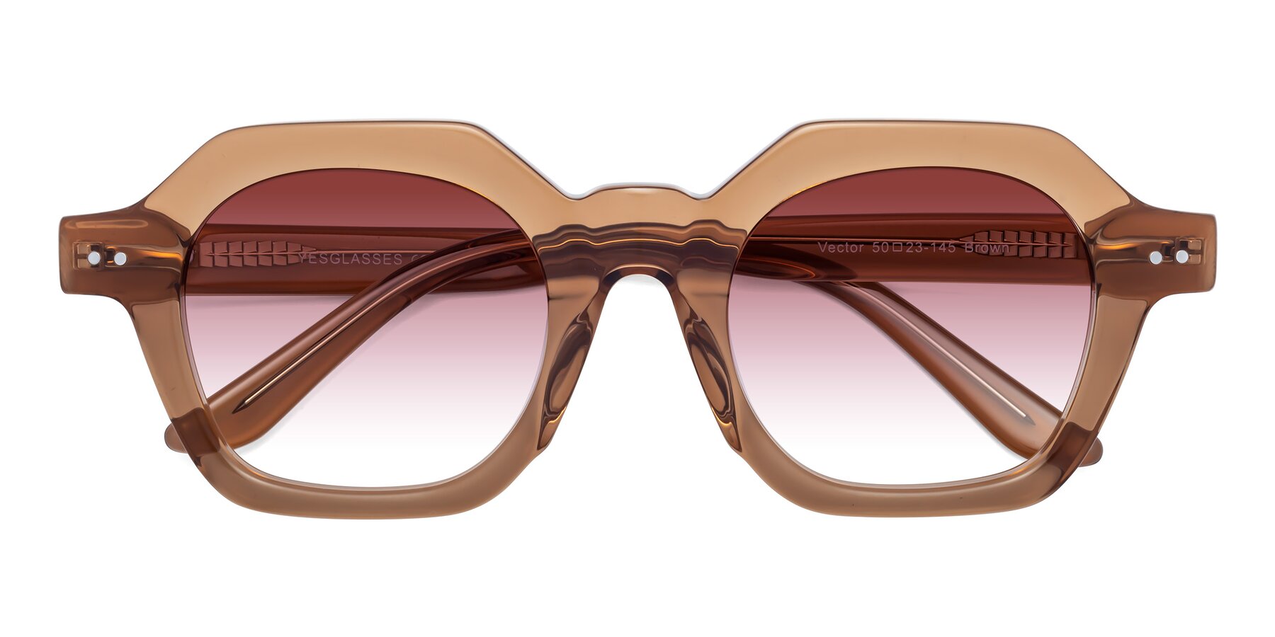 Folded Front of Vector in Brown with Garnet Gradient Lenses