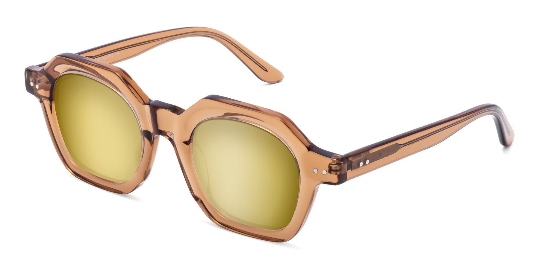 Angle of Vector in Brown with Gold Mirrored Lenses