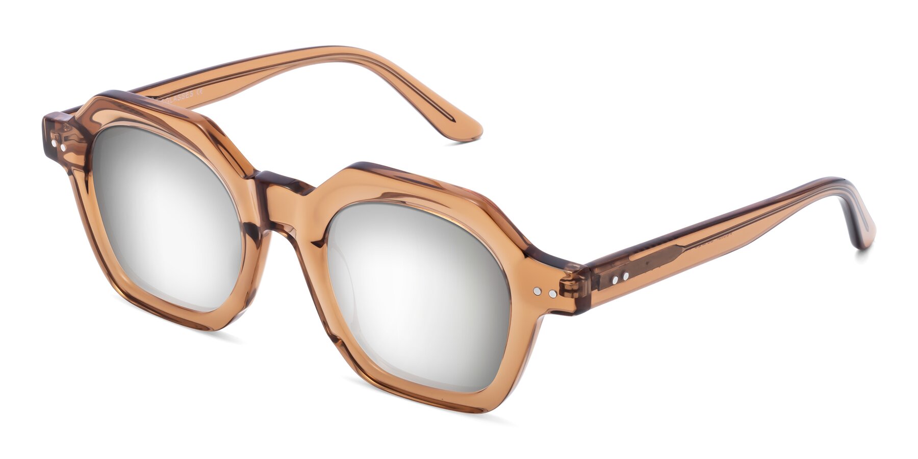 Angle of Vector in Brown with Silver Mirrored Lenses