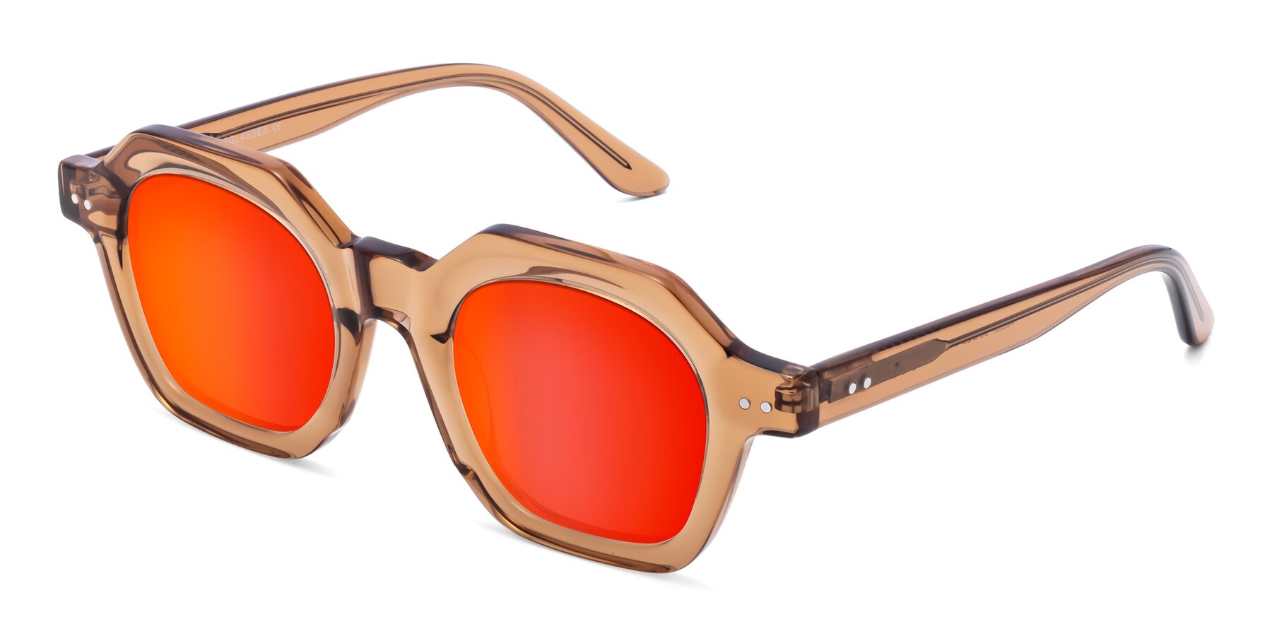 Angle of Vector in Brown with Red Gold Mirrored Lenses