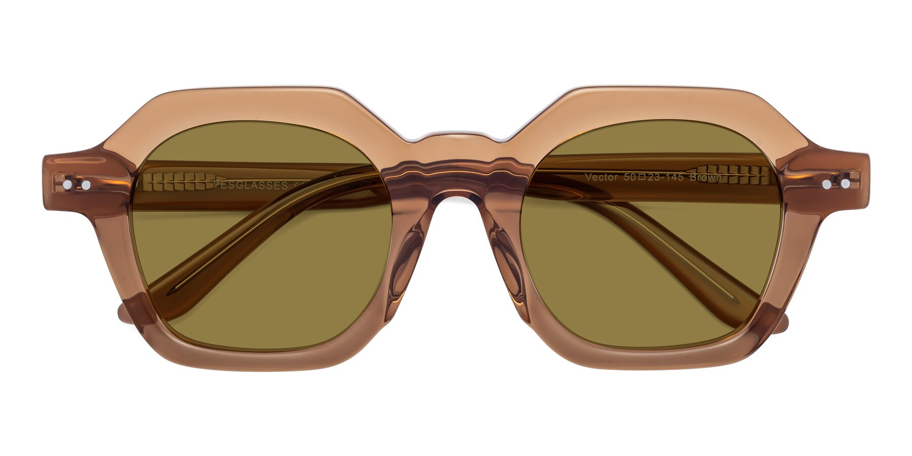 Folded Front of Vector in Brown with Brown Polarized Lenses